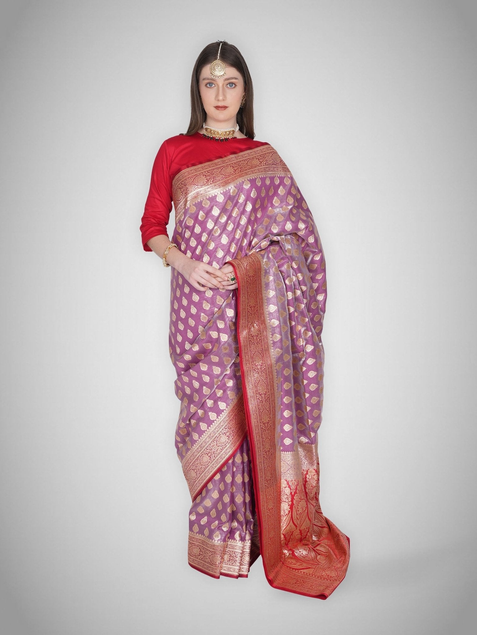 Gulnaar – Fuchsia Saree with Crimson Zari - ZahratSaree