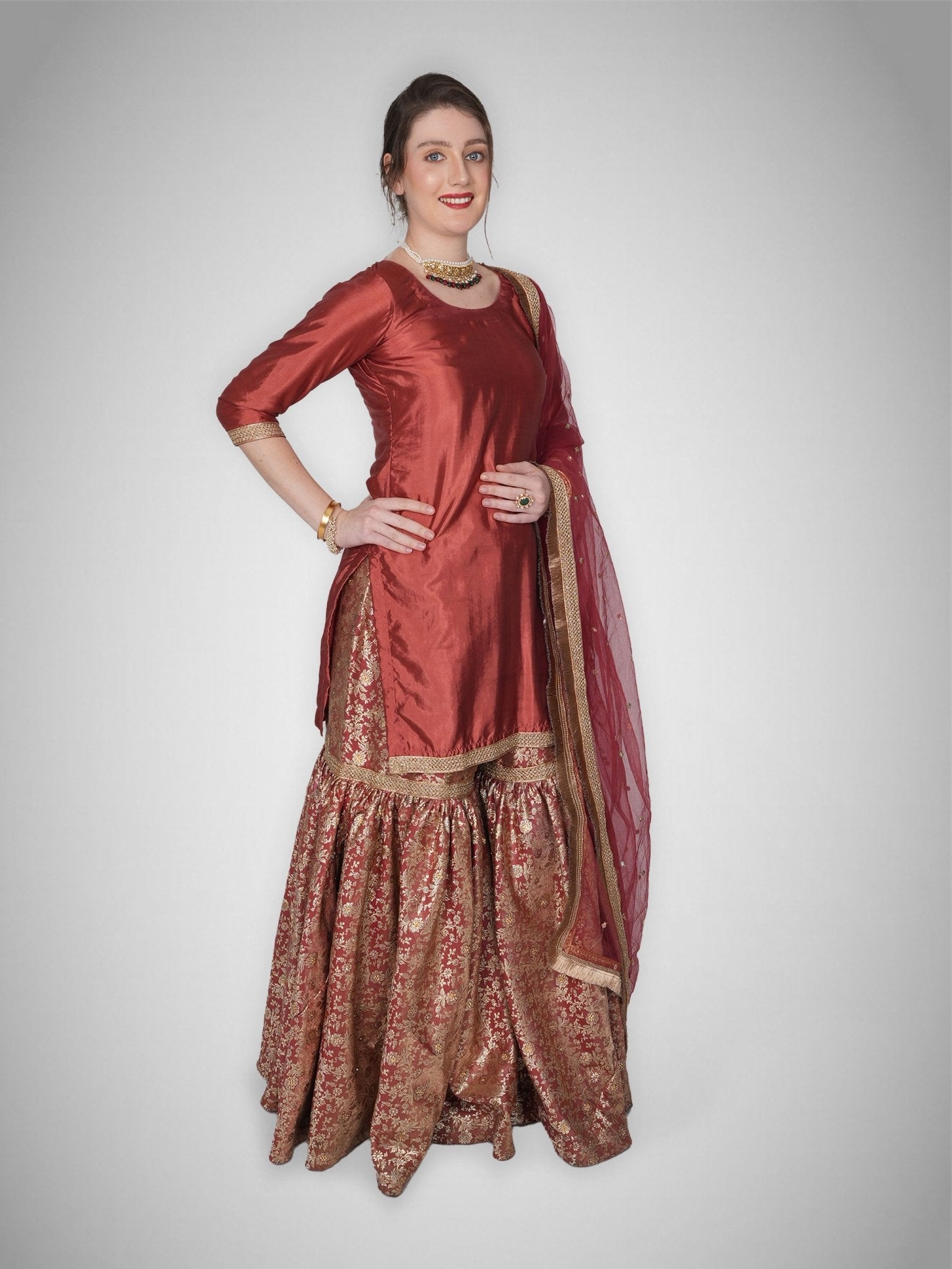 Zahrat Essence Gharara Set – Persian Red - ZahratGharara