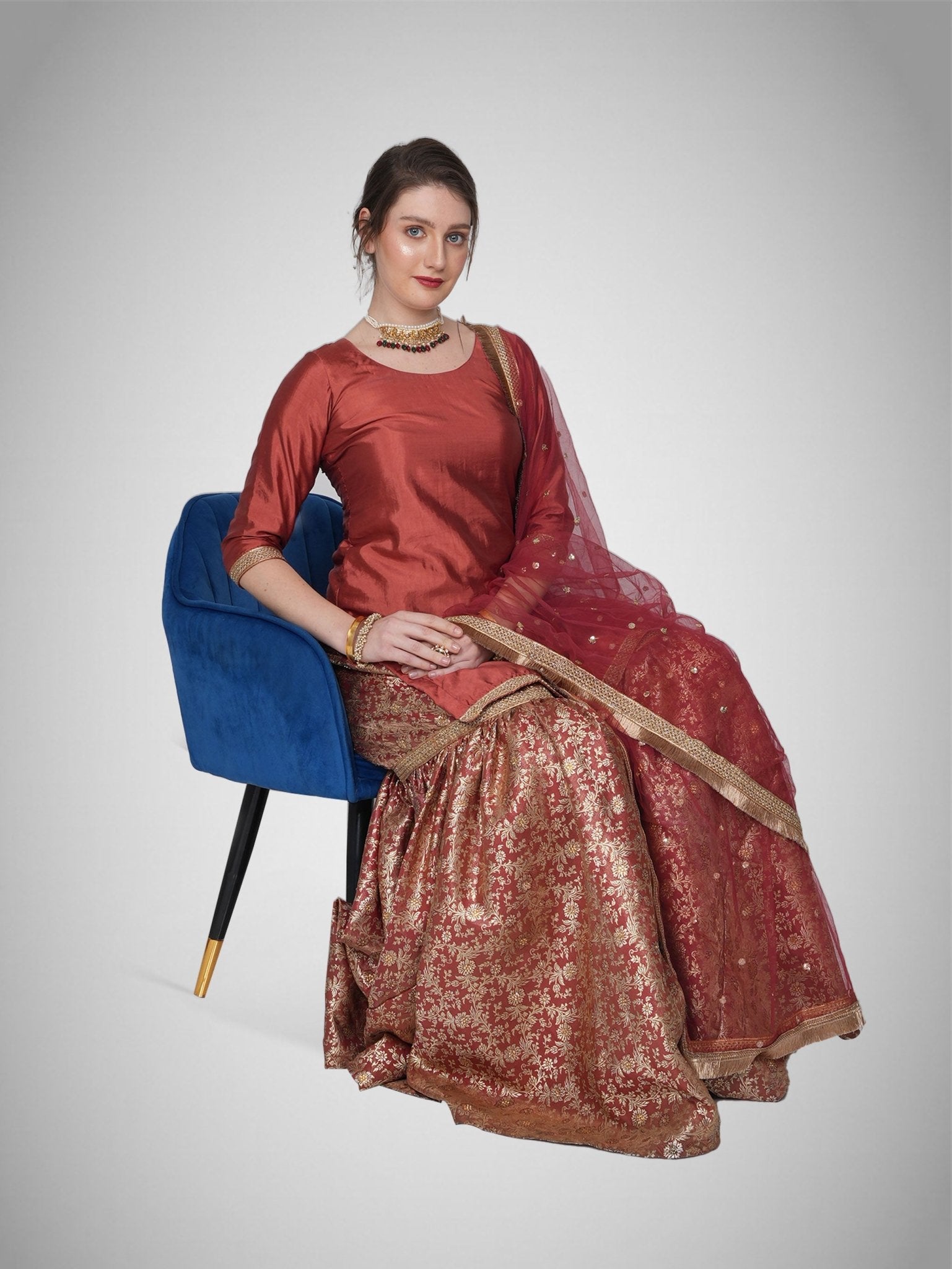 Zahrat Essence Gharara Set – Persian Red - ZahratGharara