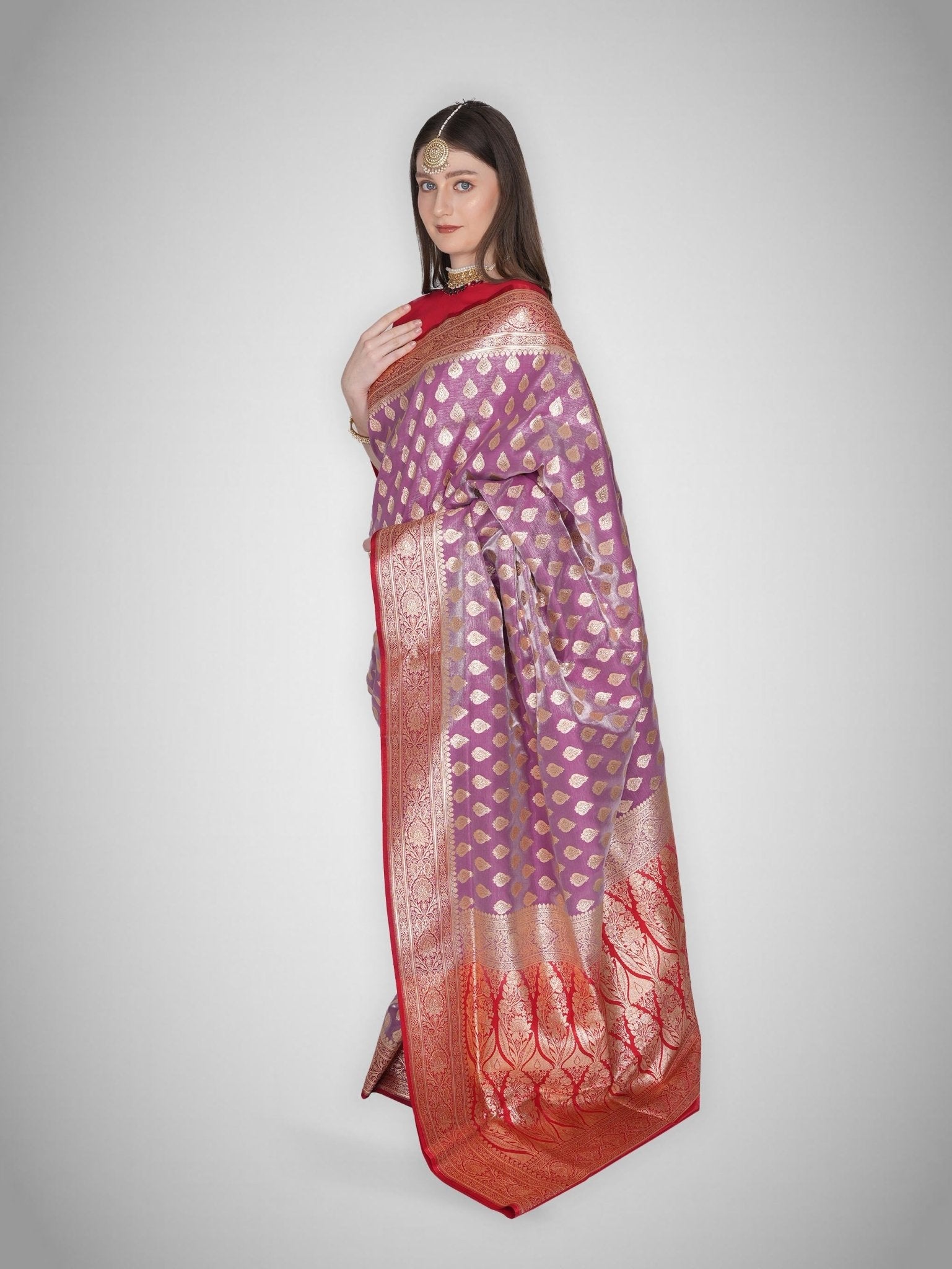 Gulnaar – Fuchsia Saree with Crimson Zari - ZahratSaree