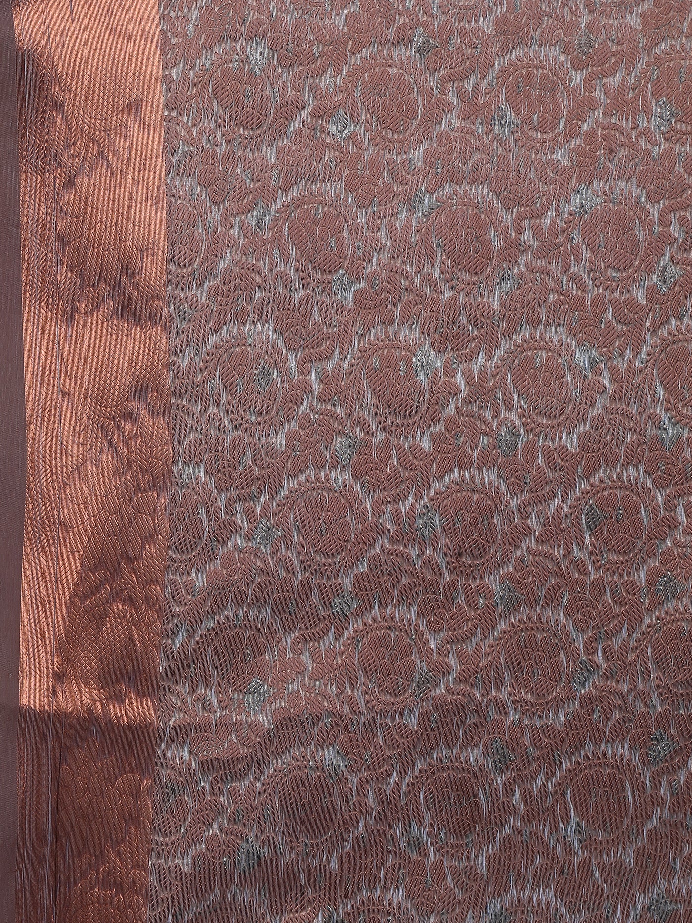 Folia Grace - Brown Foliage Printed Saree - ZahratSaree