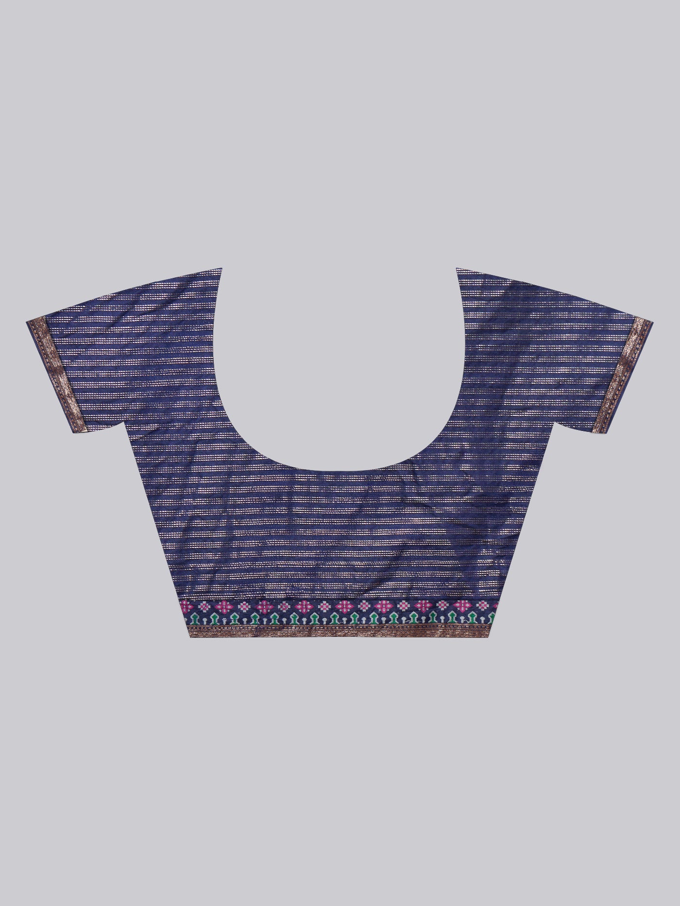 Neelaya - Lavender Grey Striped Zari Silk Blend Saree - ZahratSaree