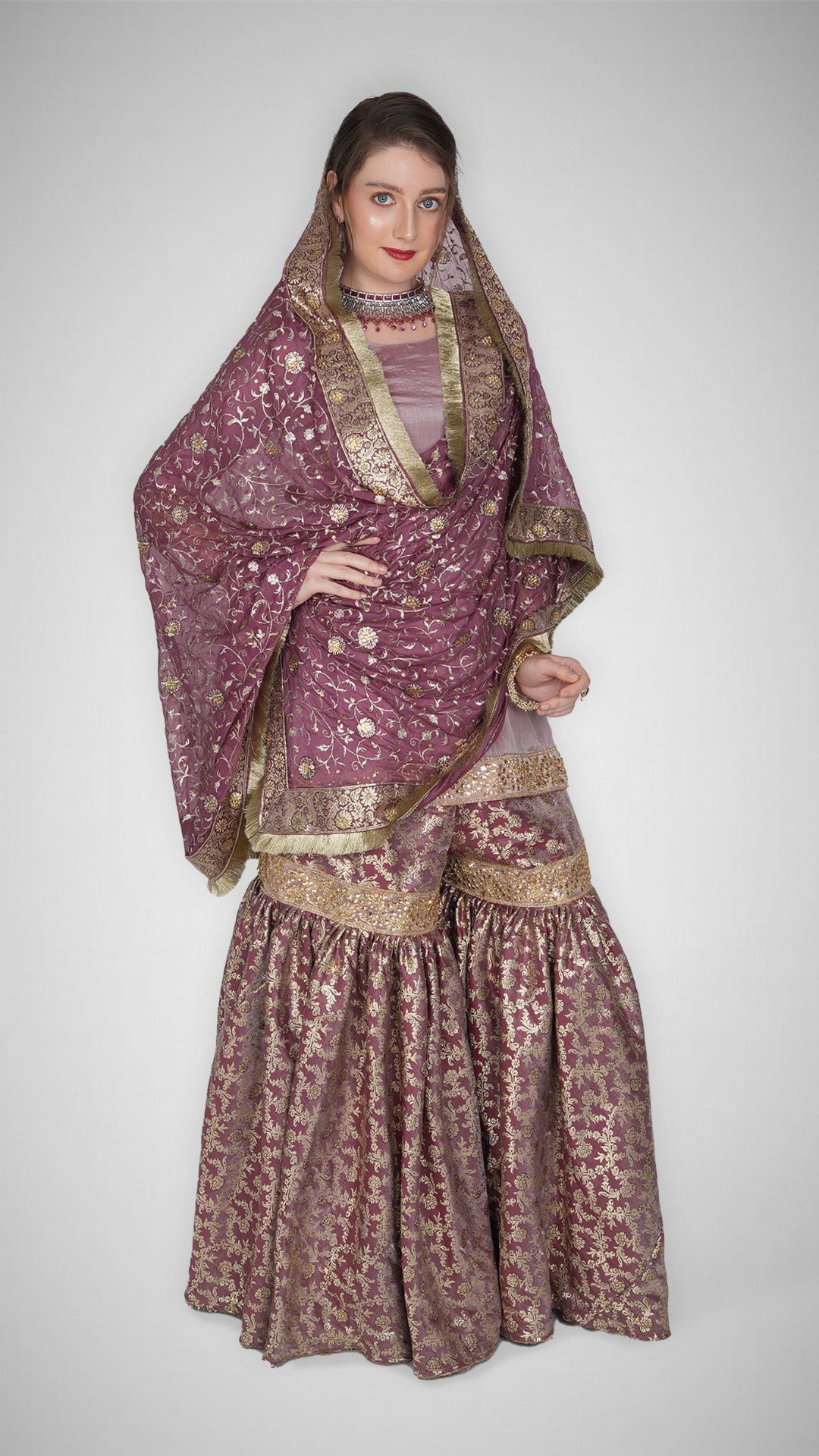 Zahrat Essence Gharara Set – Blush Pink - Zahrat Gharara