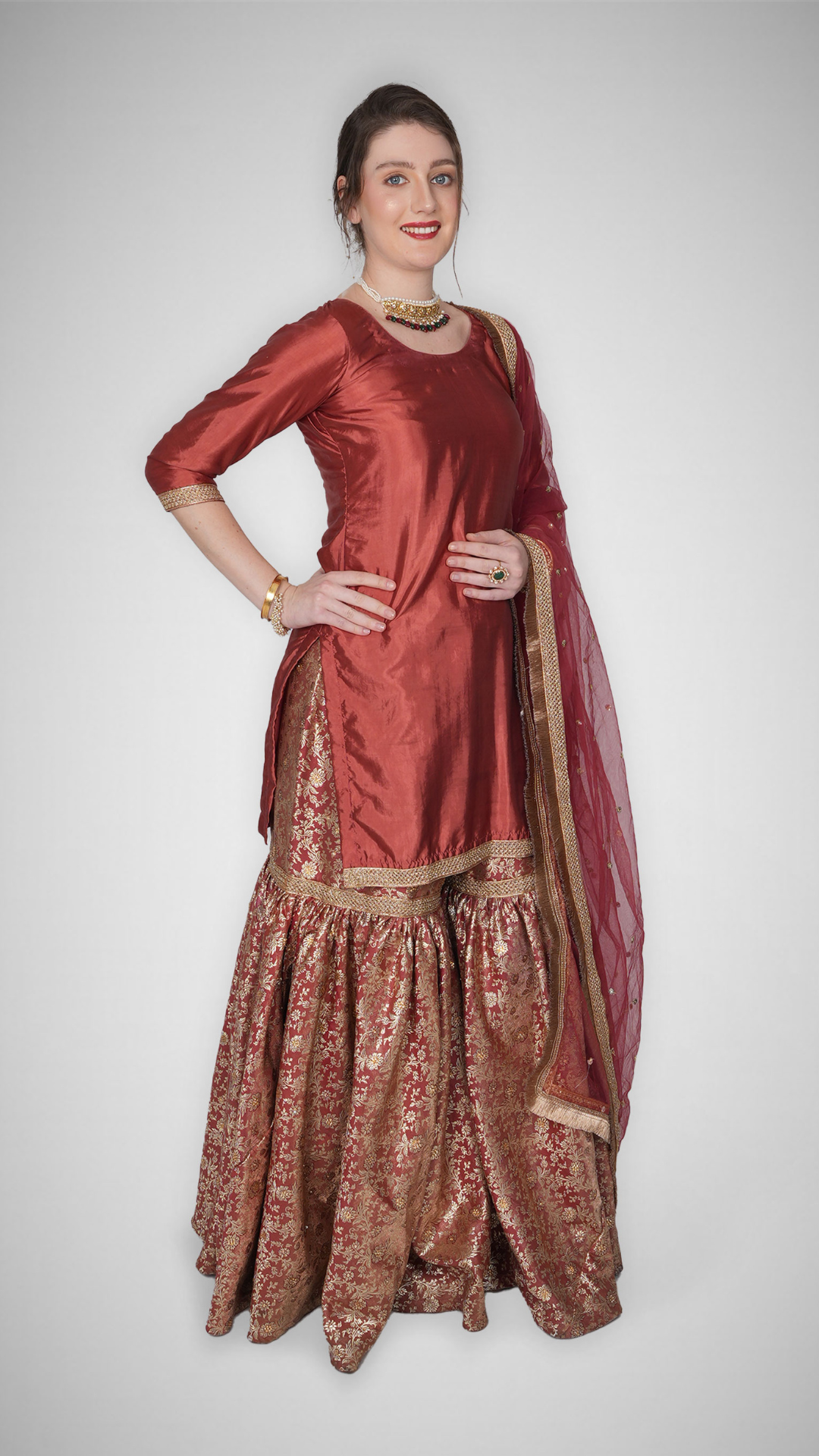 Zahrat Essence Gharara Set – Persian Red - Zahrat Gharara