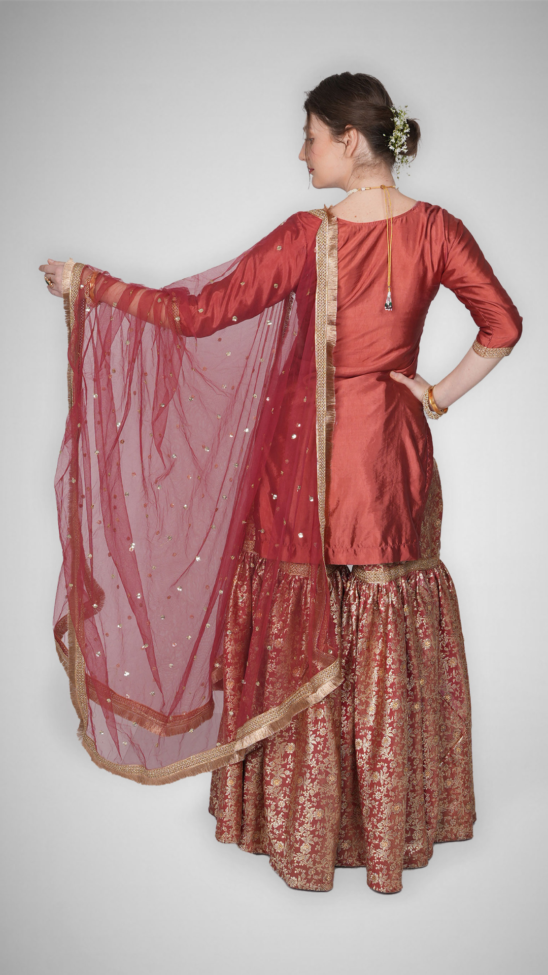 Zahrat Essence Gharara Set – Persian Red - Zahrat Gharara
