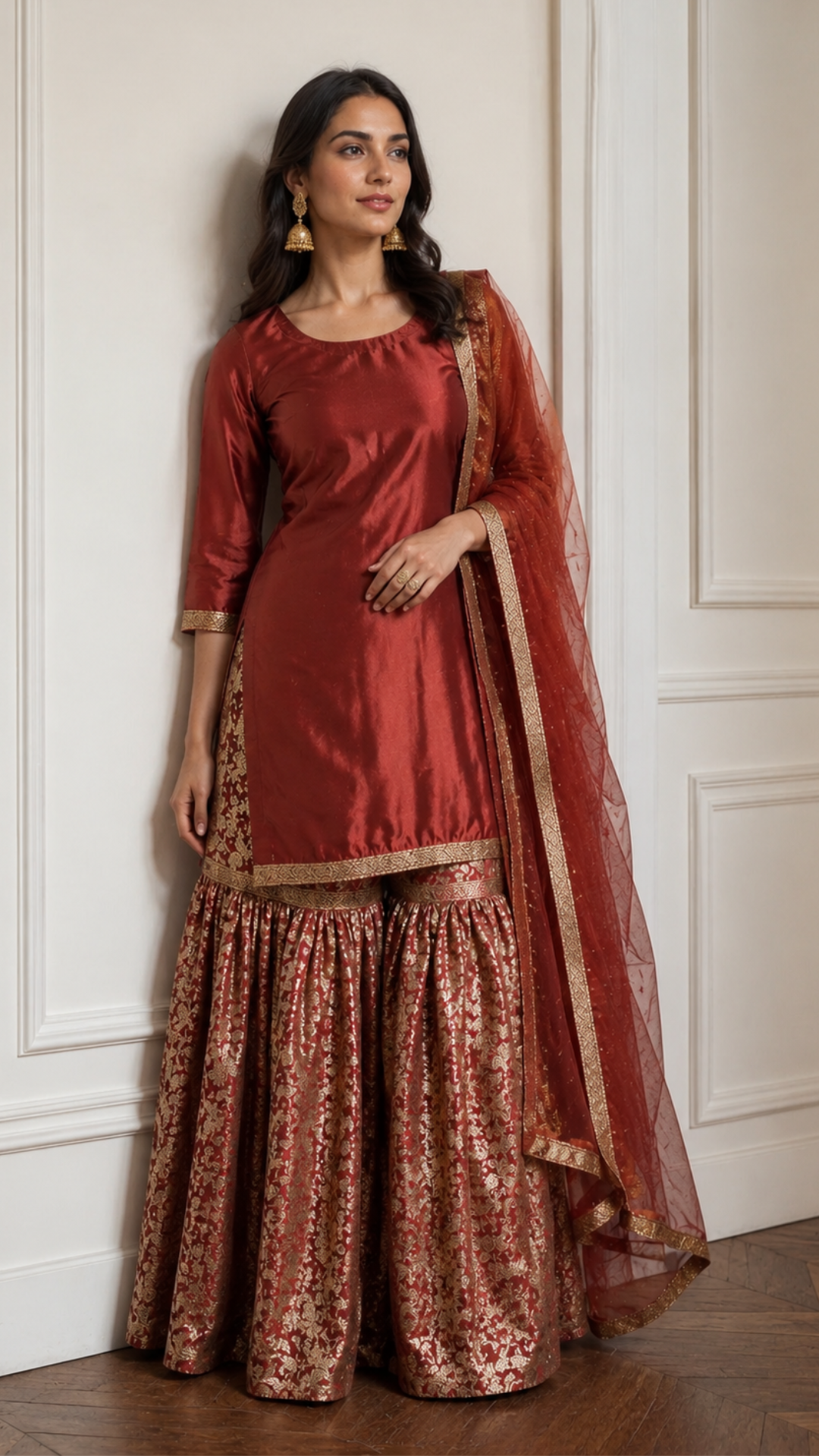 Zahrat Essence Gharara Set – Persian Red - Zahrat Gharara