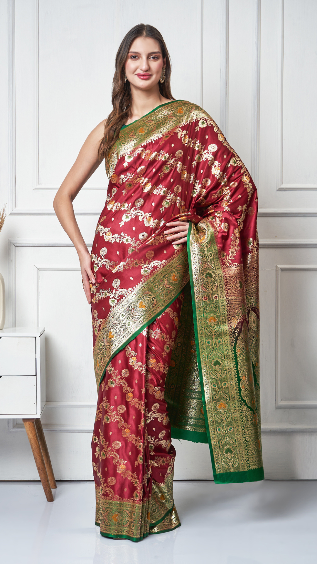 Gulrukh — Crimson Royale Saree by Zahrat