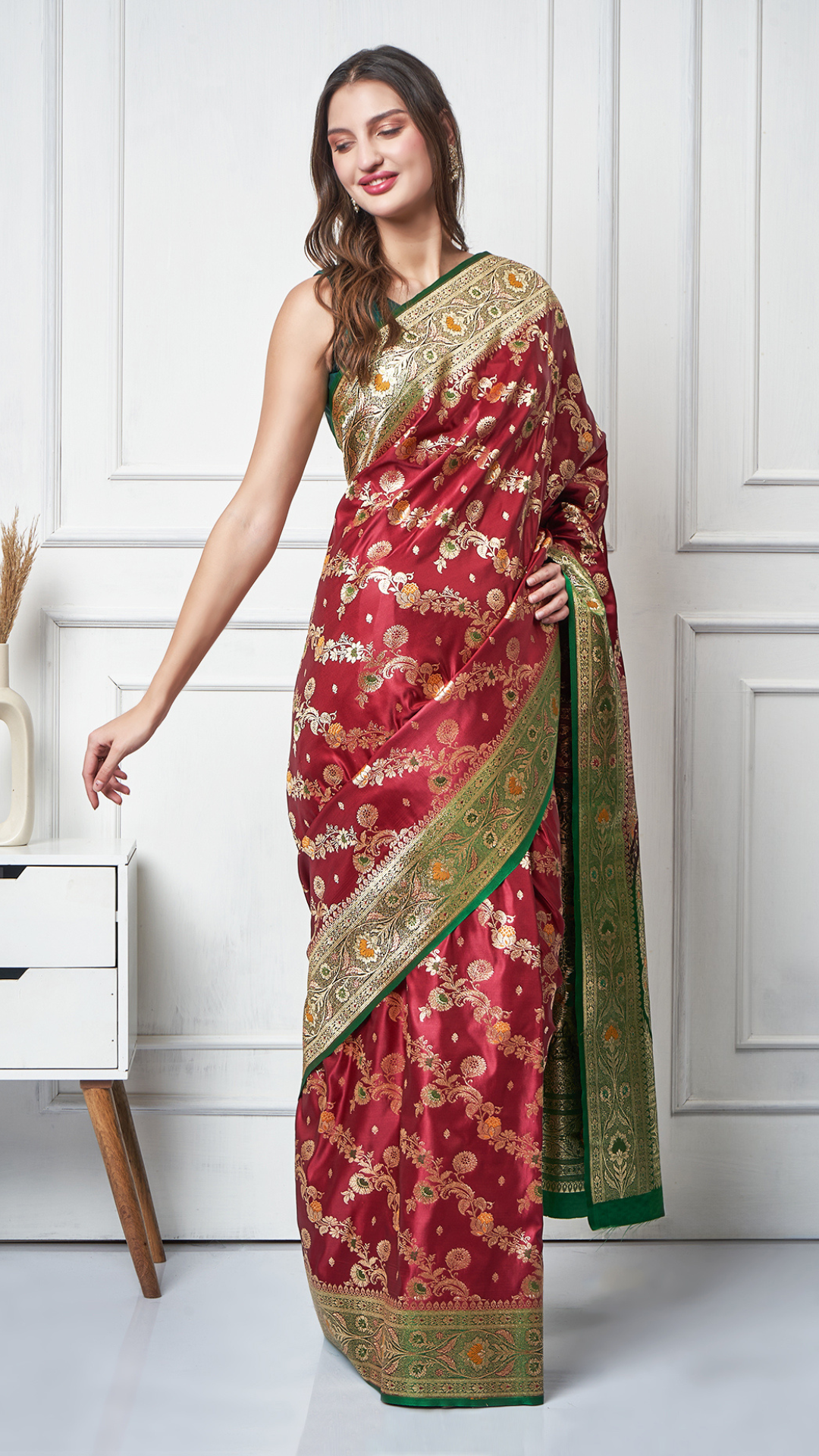 Gulrukh — Crimson Royale Saree by Zahrat