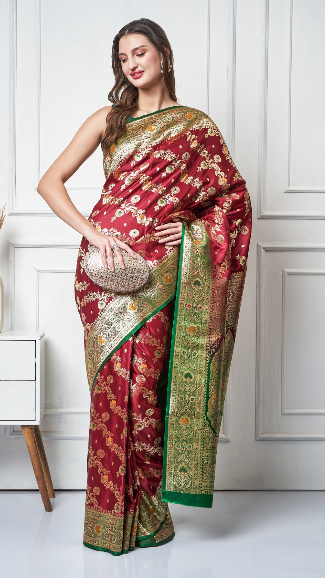 Gulrukh — Crimson Royale Saree by Zahrat