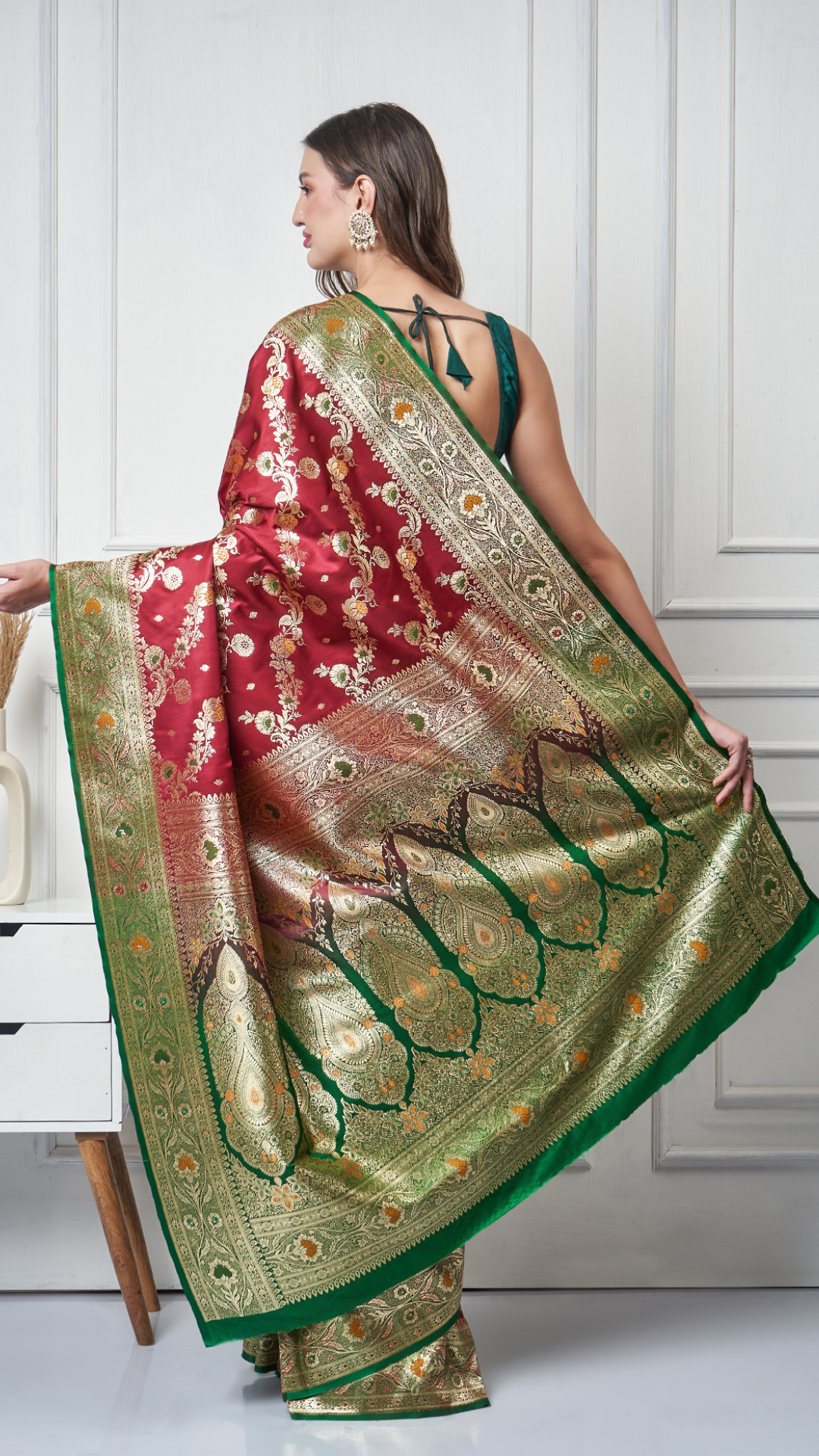 Gulrukh — Crimson Royale Saree by Zahrat