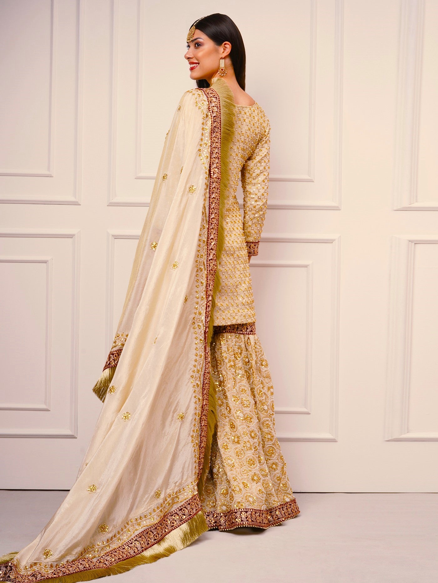 Zarafshan – Champagne Gold Gharara Set - ZahratGharara