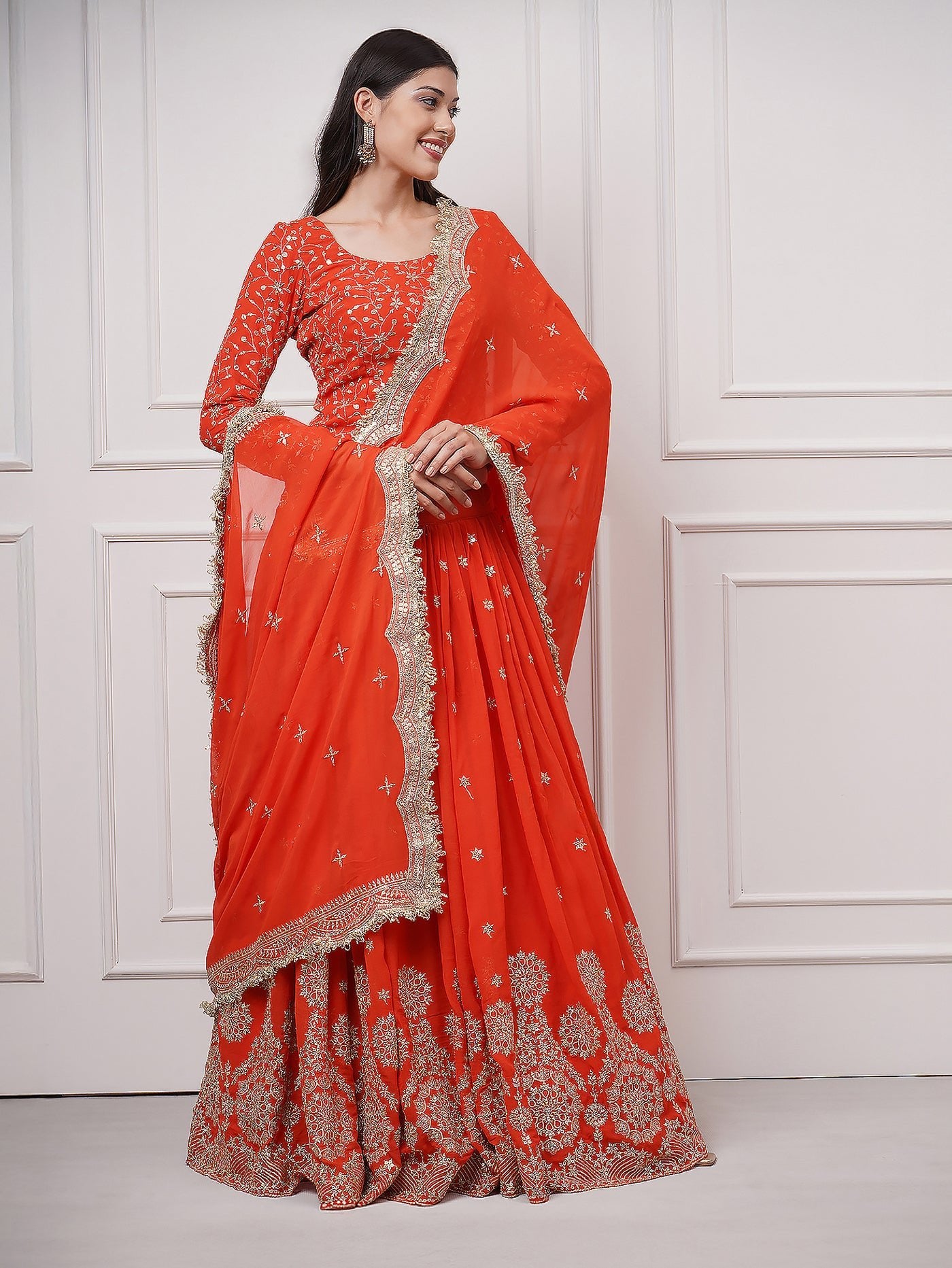 Ravayah: Amber Dusk Embroidered Lehenga - ZahratLehenga