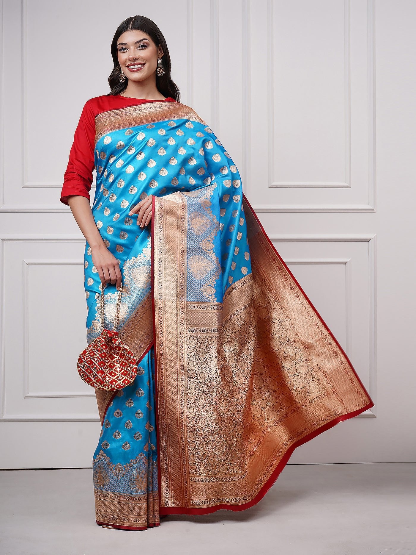 Tarini – Sky Jewel Blue Saree - ZahratSaree