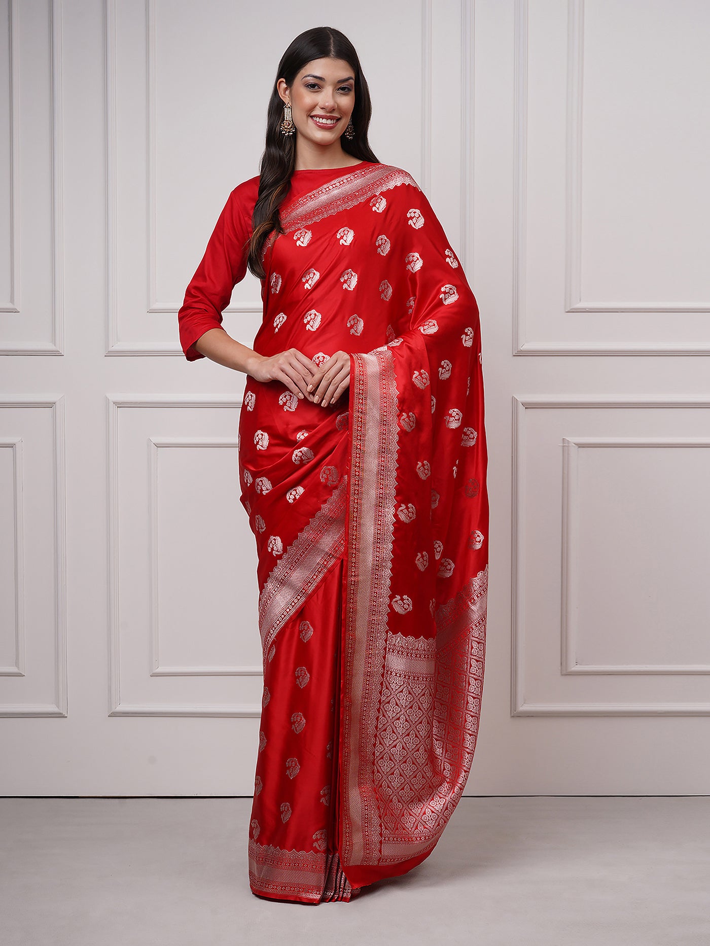 Saanjh – Crimson Red Saree - ZahratSaree