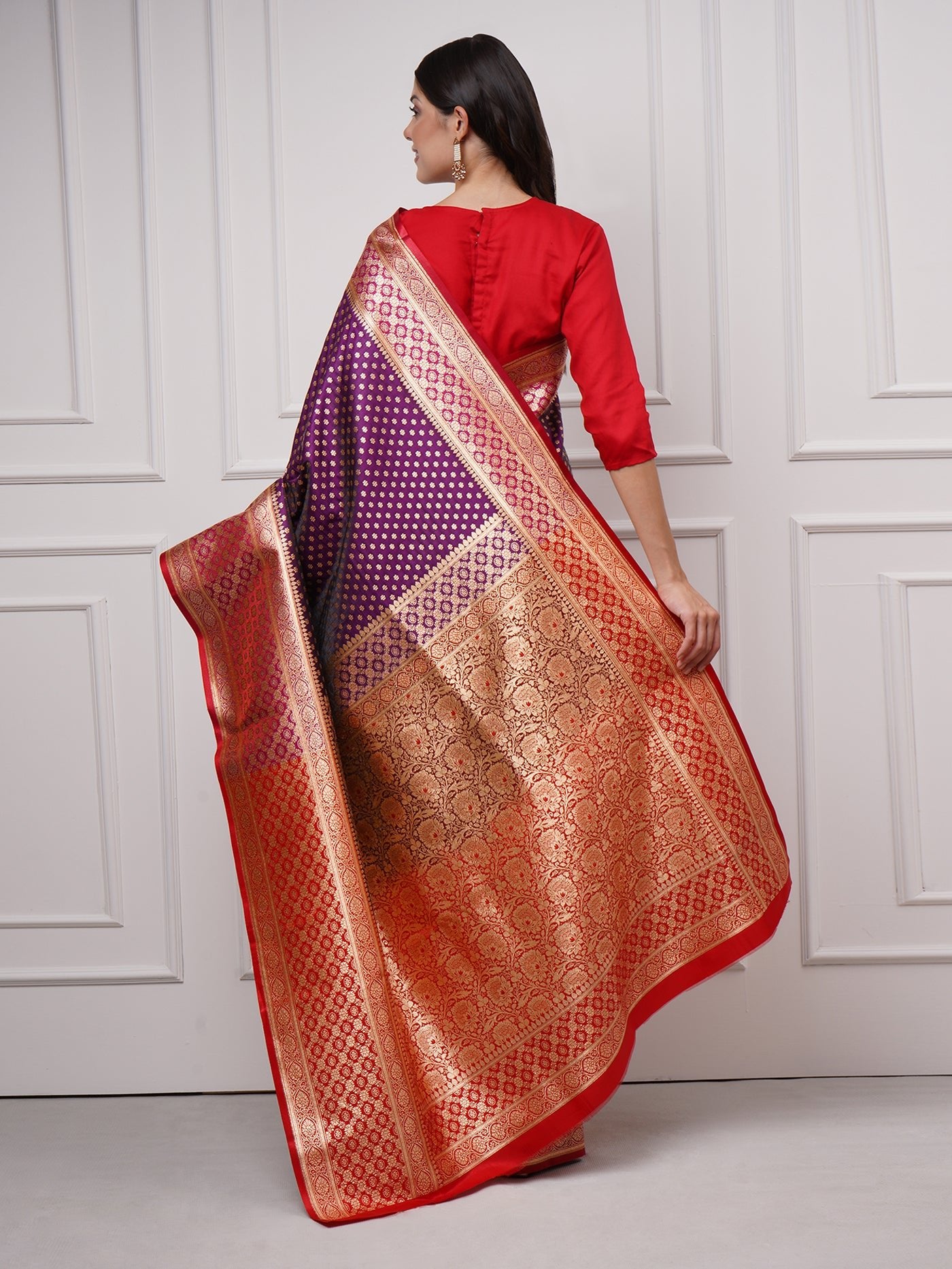 Kaiana – Regal Plum Banarasi Saree - ZahratSaree