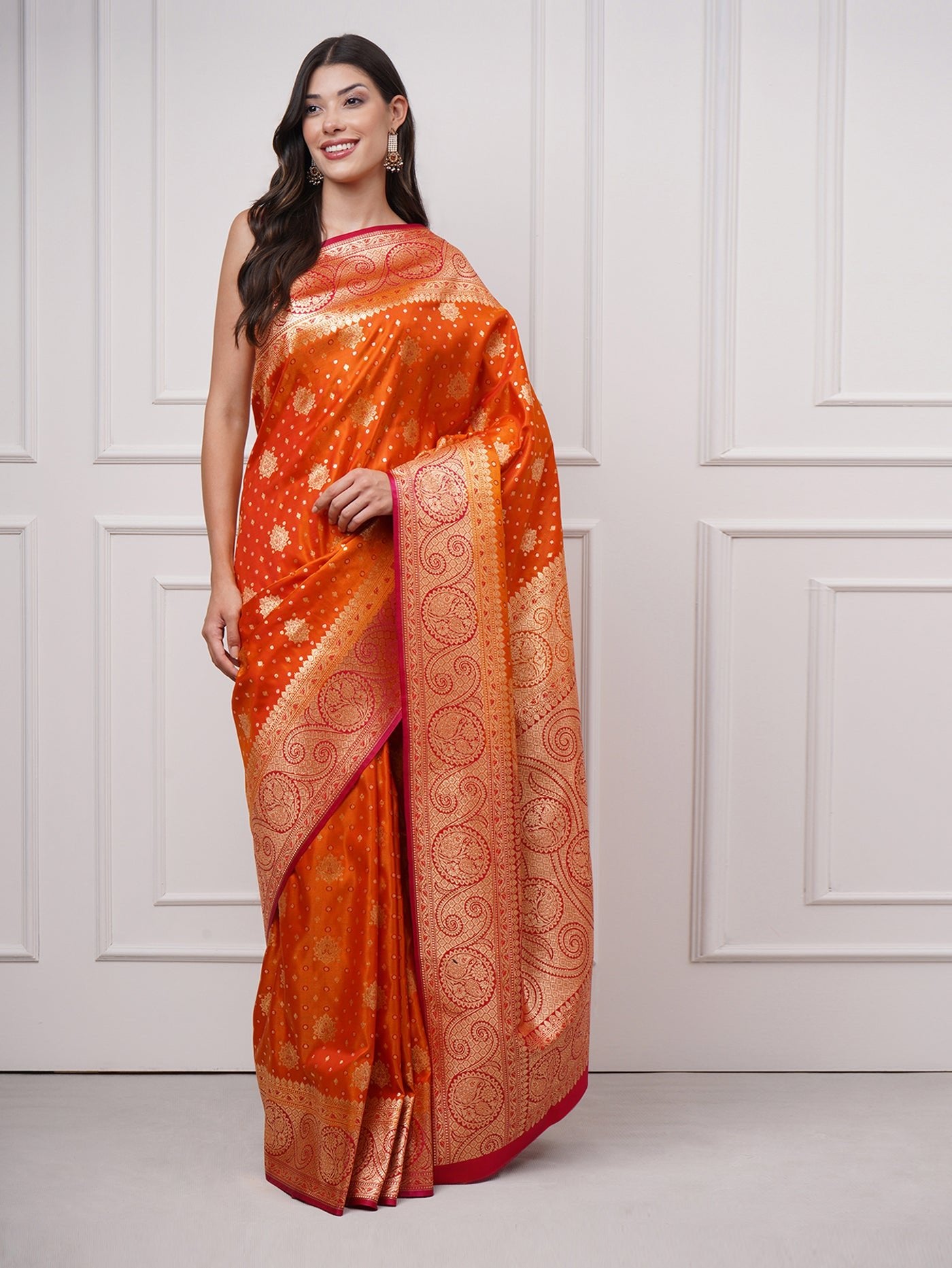 Arohi - Sunset Ember Saree - ZahratSaree