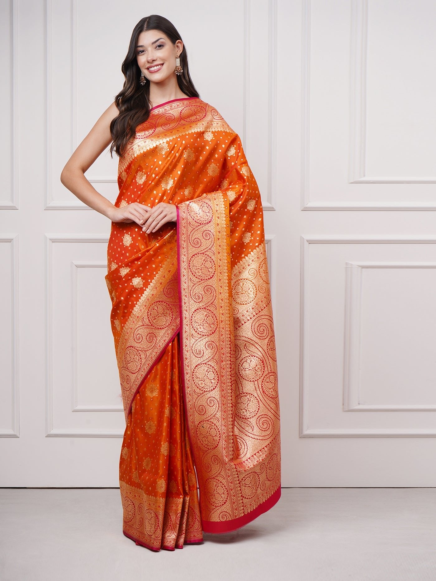Arohi - Sunset Ember Saree - ZahratSaree