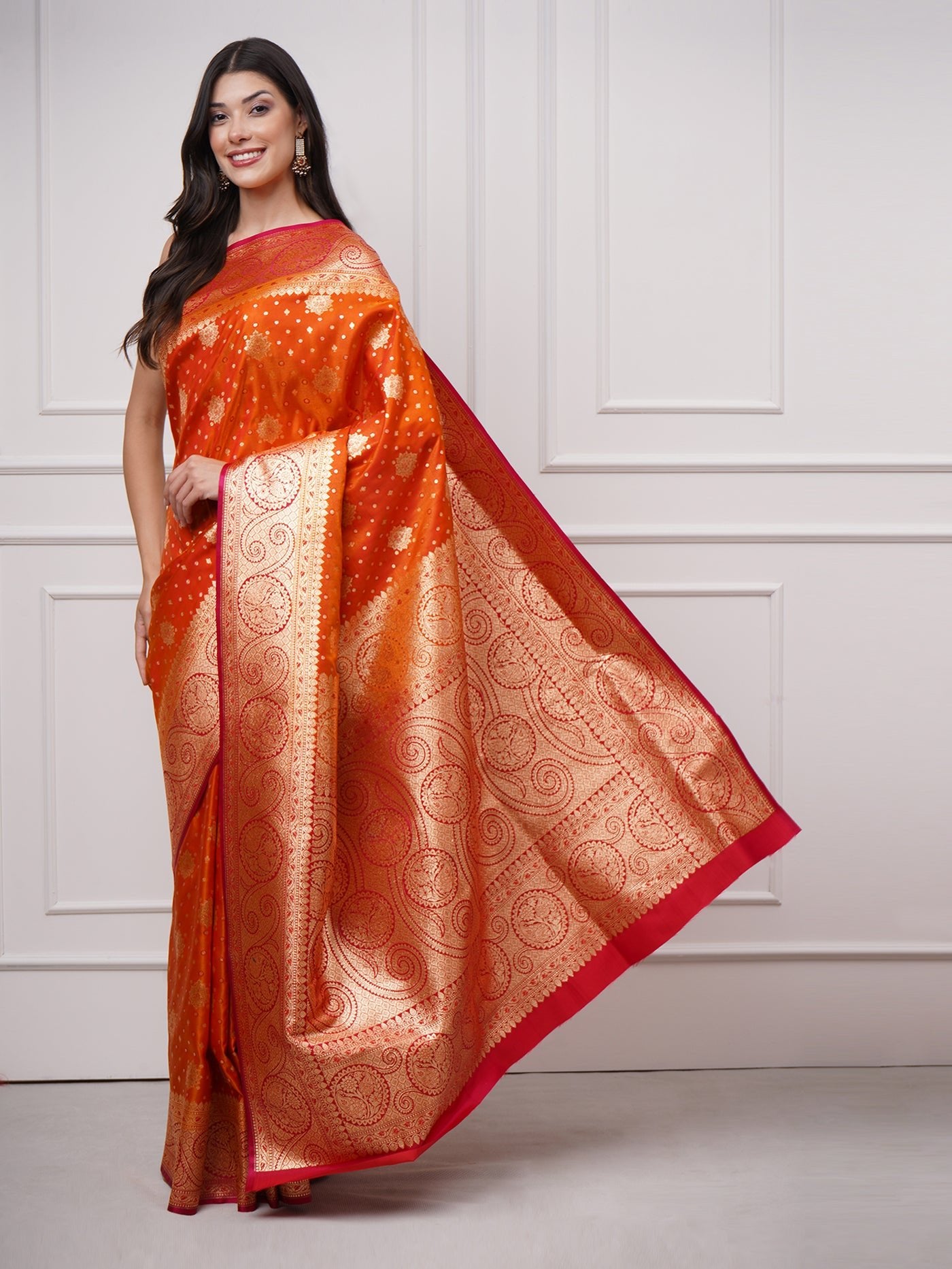 Arohi - Sunset Ember Saree - ZahratSaree