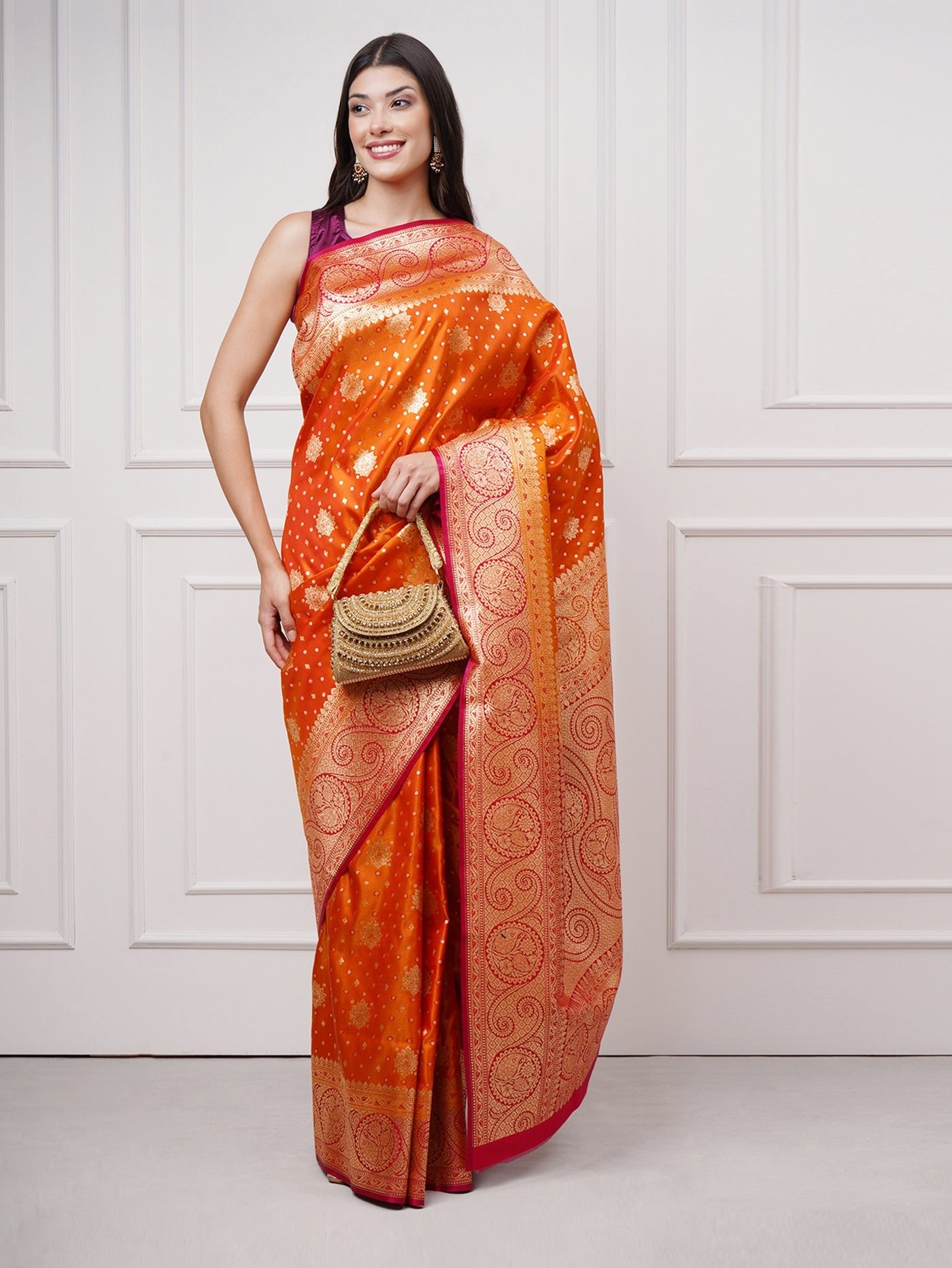 Arohi - Sunset Ember Saree - ZahratSaree