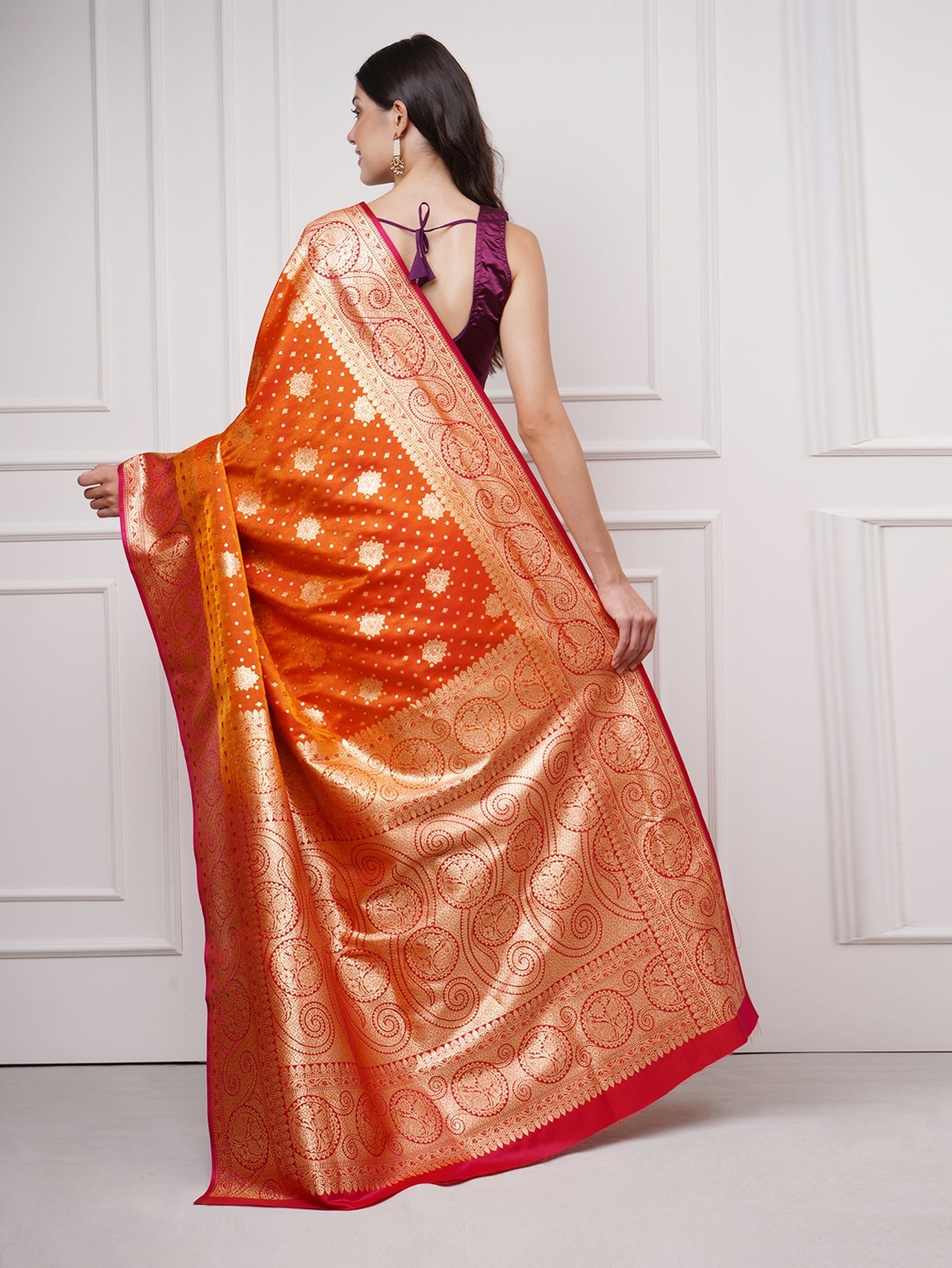 Arohi - Sunset Ember Saree - ZahratSaree