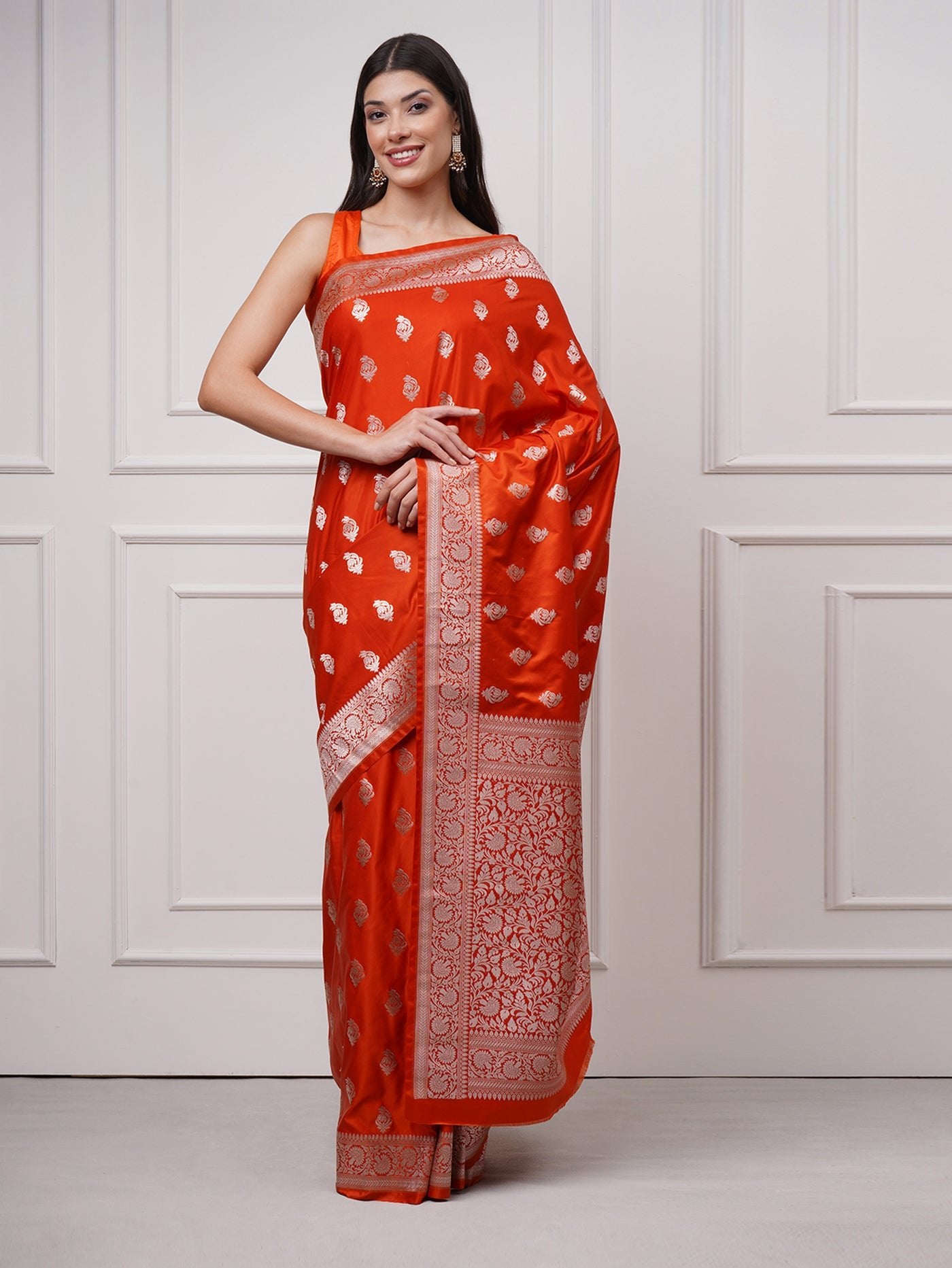 Oriana – Saffron Glow Saree - ZahratSaree