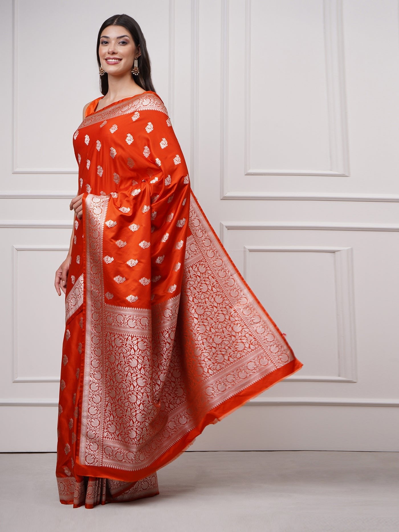 Oriana – Saffron Glow Saree - ZahratSaree