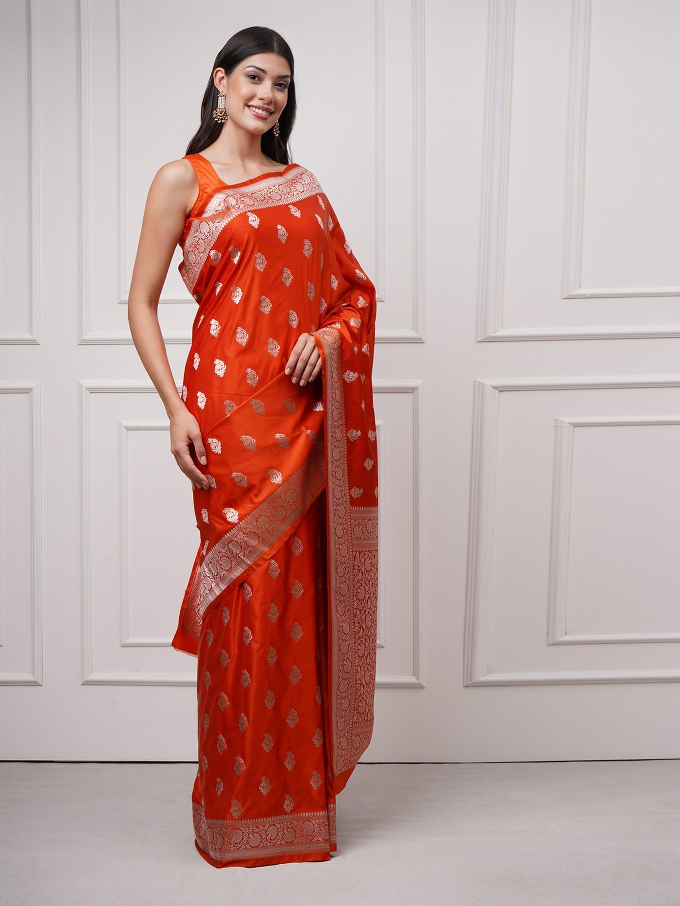 Oriana – Saffron Glow Saree - ZahratSaree