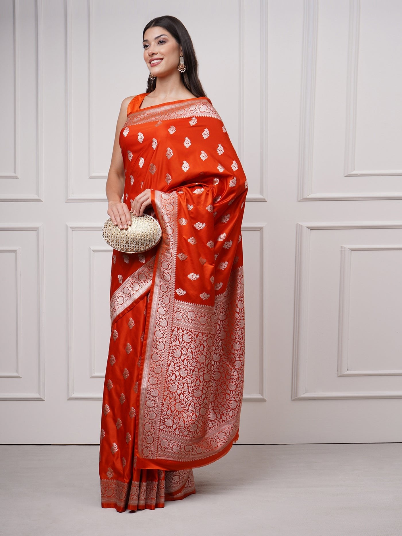 Oriana – Saffron Glow Saree - ZahratSaree