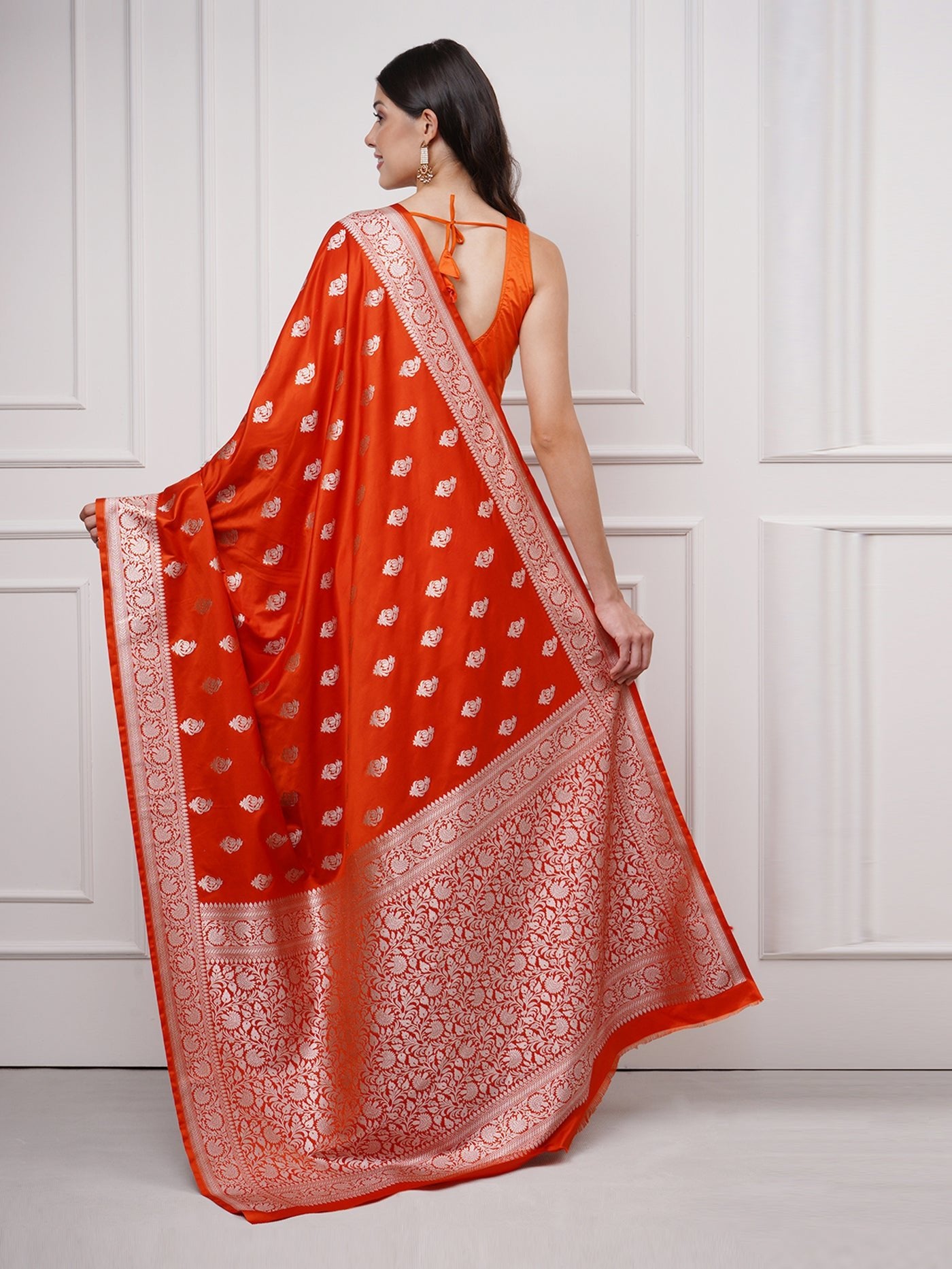 Oriana – Saffron Glow Saree - ZahratSaree