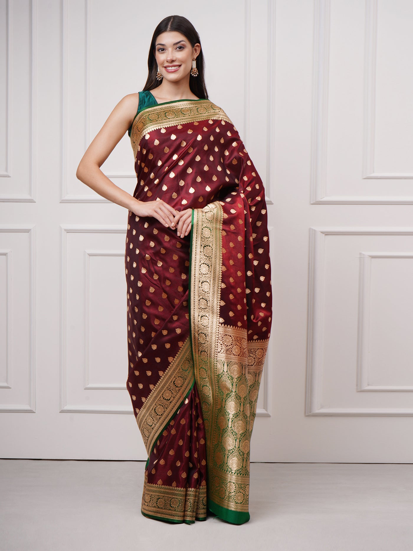 Raaya – Deep Maroon Saree - ZahratSaree
