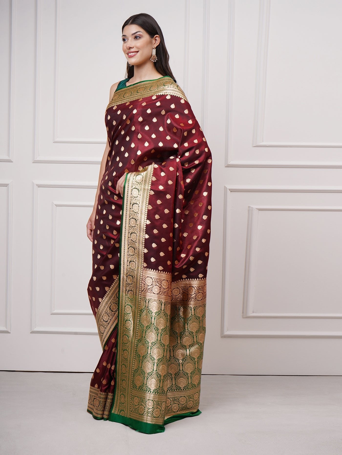 Raaya – Deep Maroon Saree - ZahratSaree