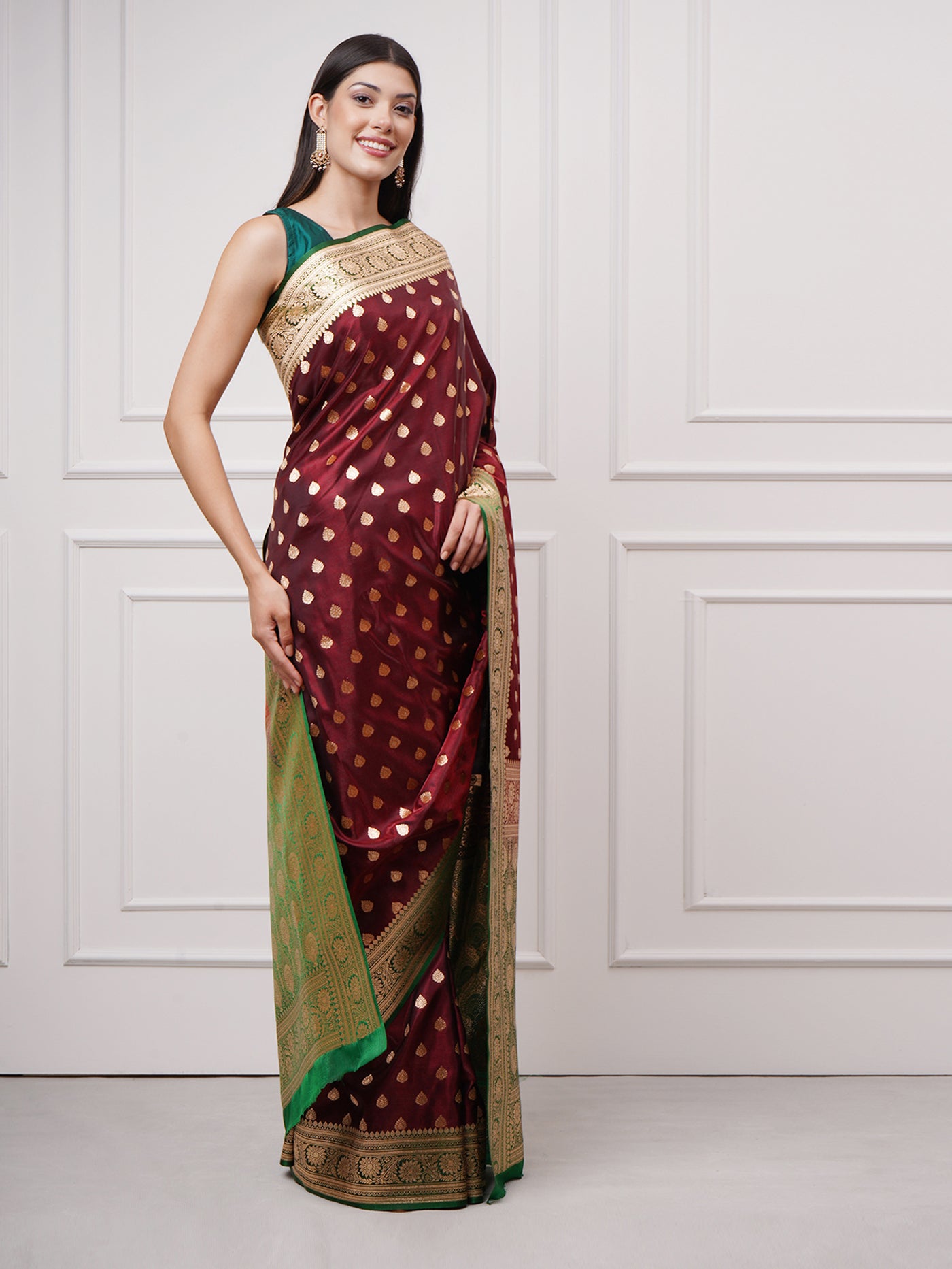 Raaya – Deep Maroon Saree - ZahratSaree