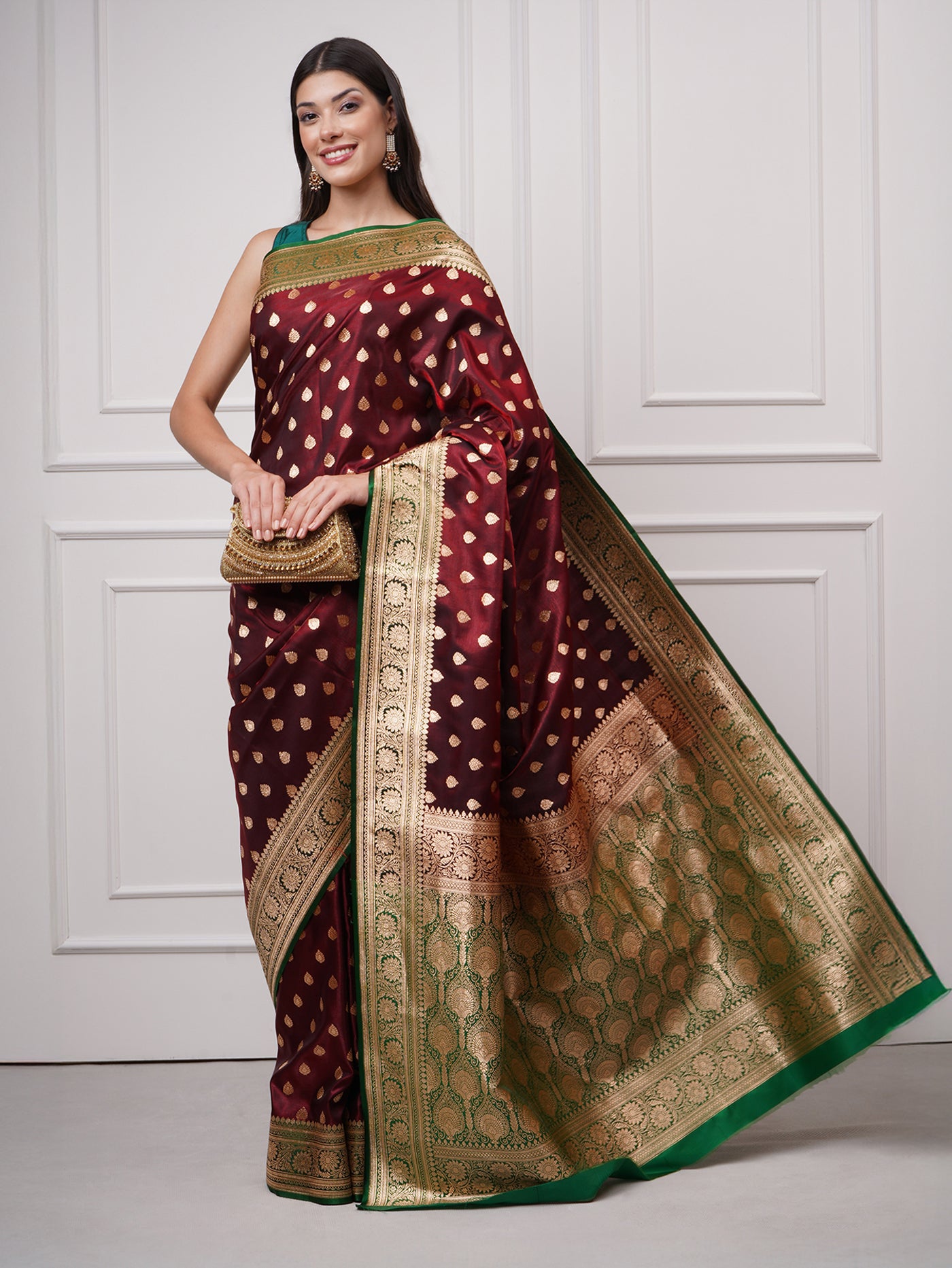 Raaya – Deep Maroon Saree - ZahratSaree