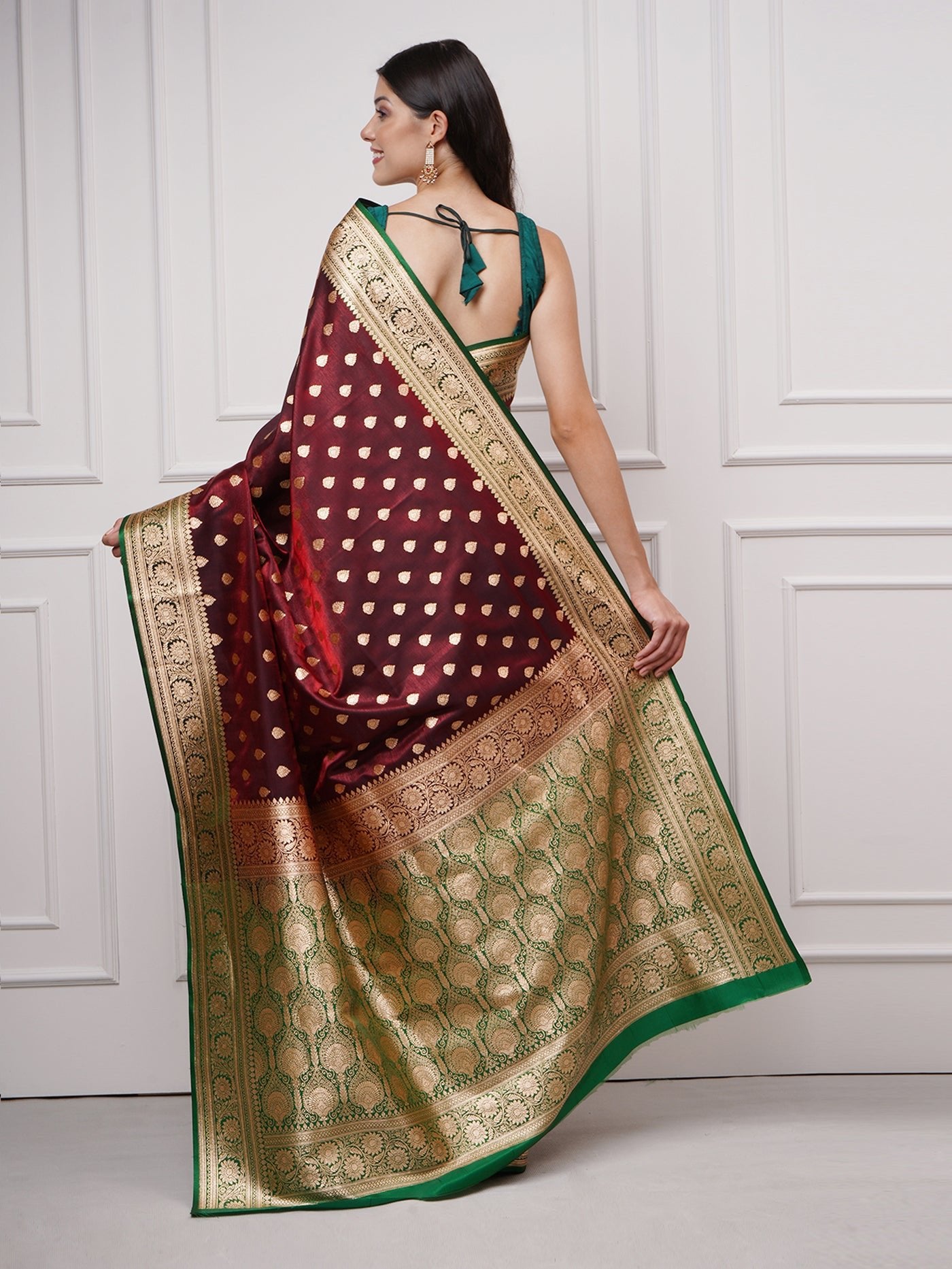 Raaya – Deep Maroon Saree - ZahratSaree