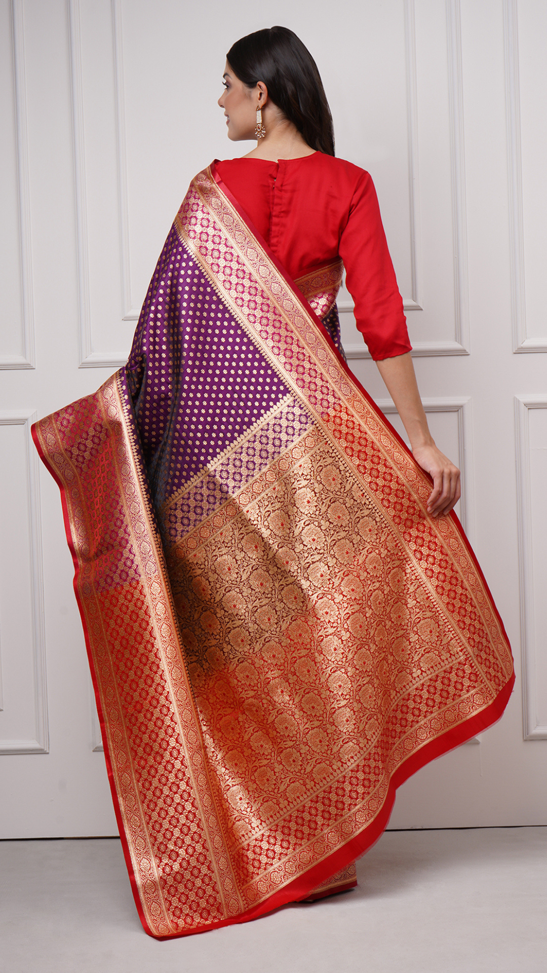 Kaiana – Regal Plum Banarasi Saree - ZahratSaree