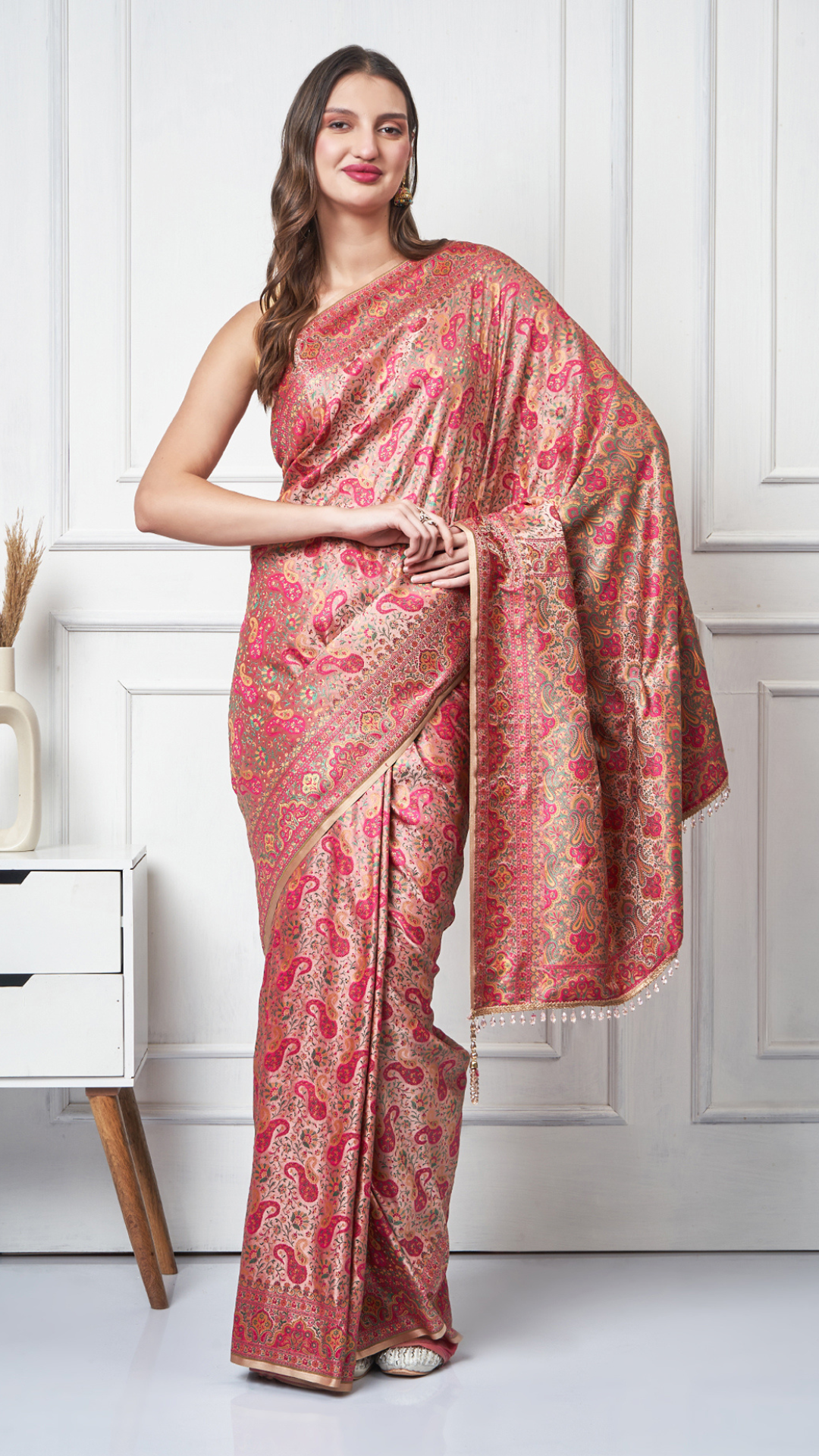 Mahveen – Blush Tanchui Saree by Zahrat