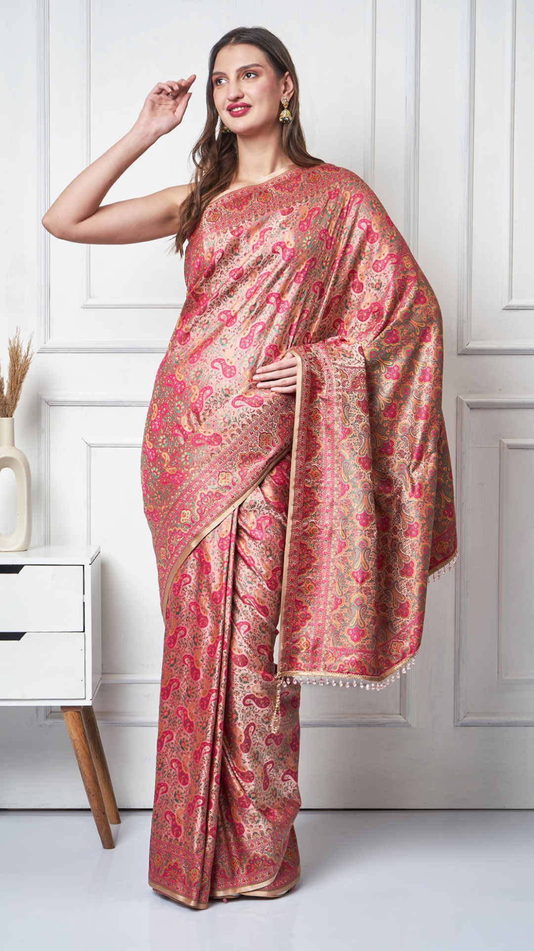 Mahveen – Blush Tanchui Saree by Zahrat
