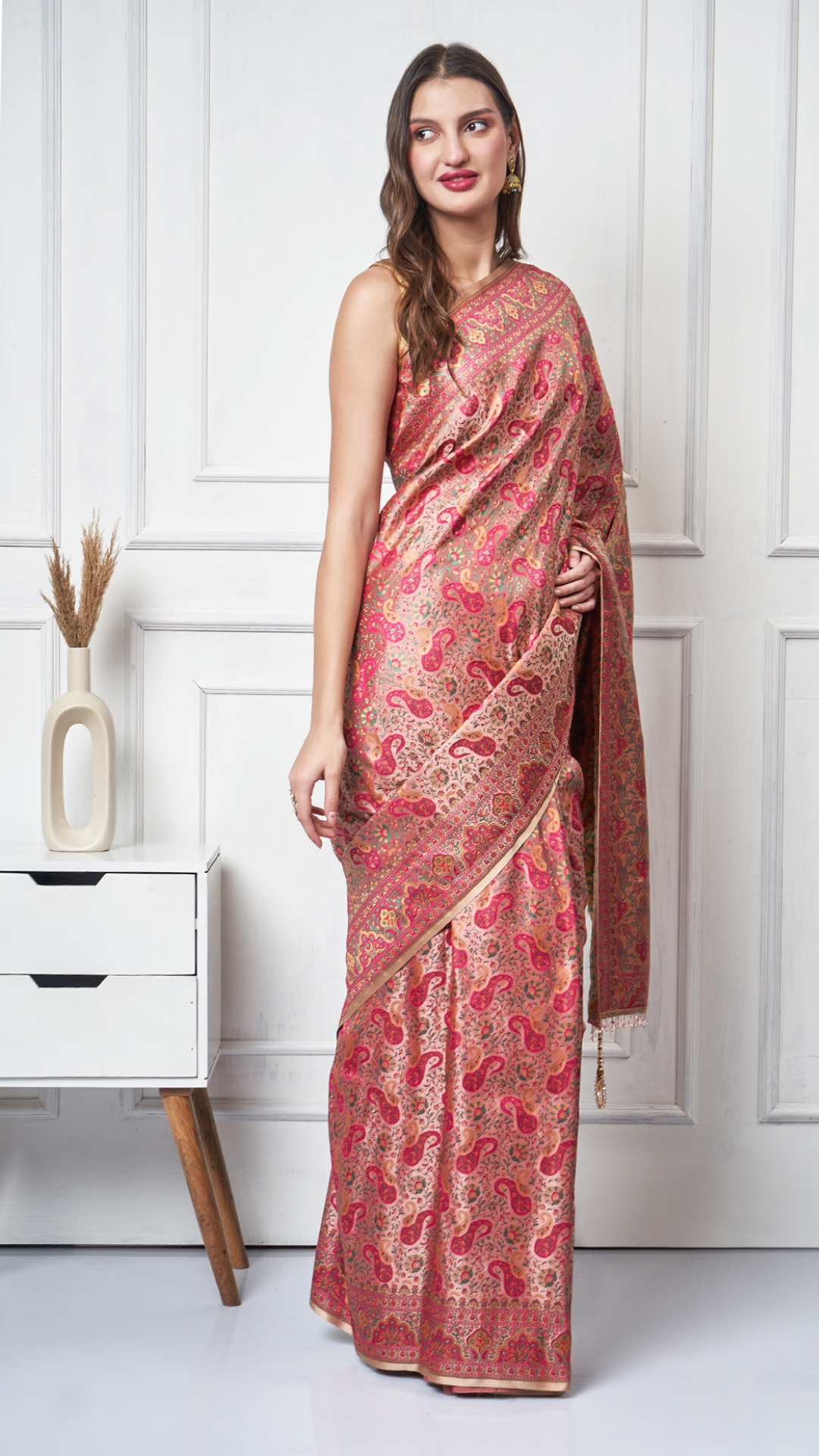 Mahveen – Blush Tanchui Saree by Zahrat