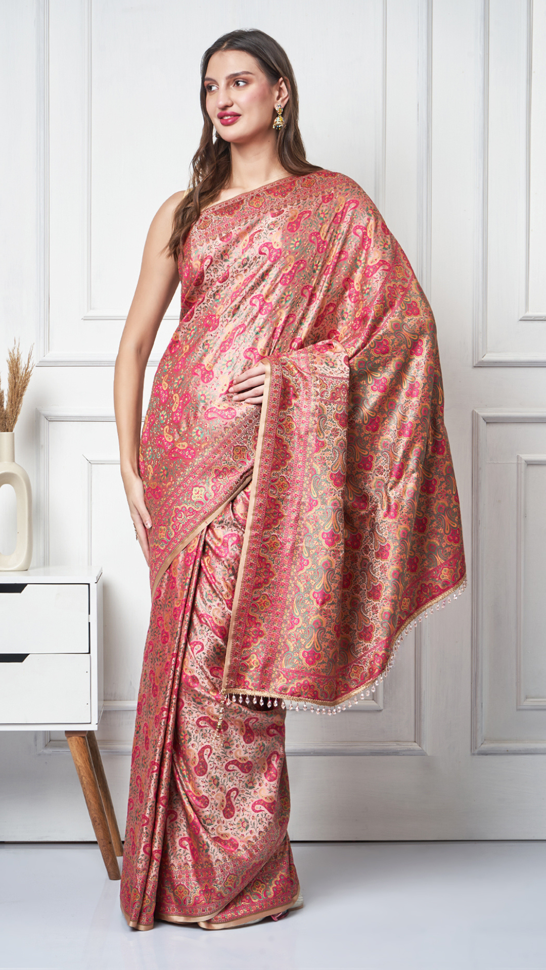 Mahveen – Blush Tanchui Saree by Zahrat
