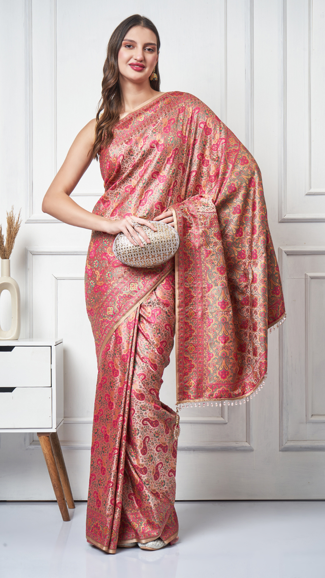 Mahveen – Blush Tanchui Saree by Zahrat