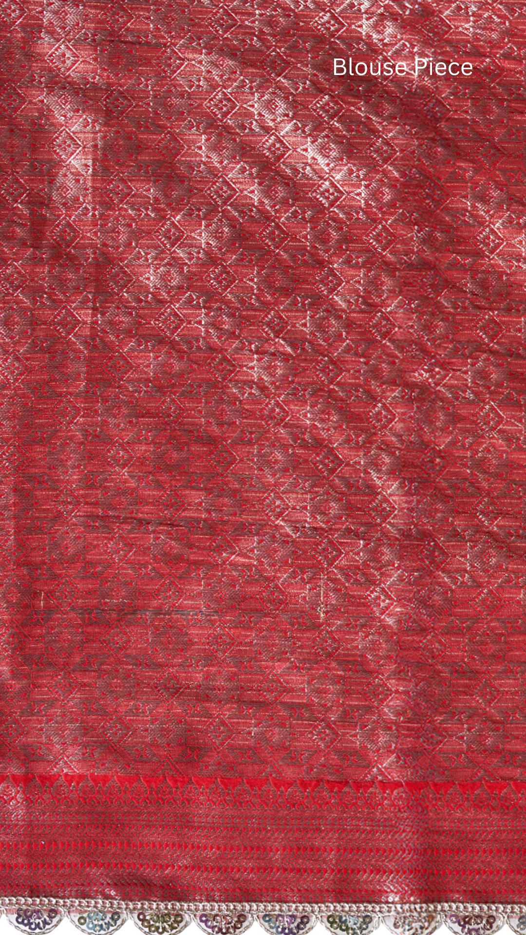 Meira – Red Check Zari Booti Saree by Zahrat