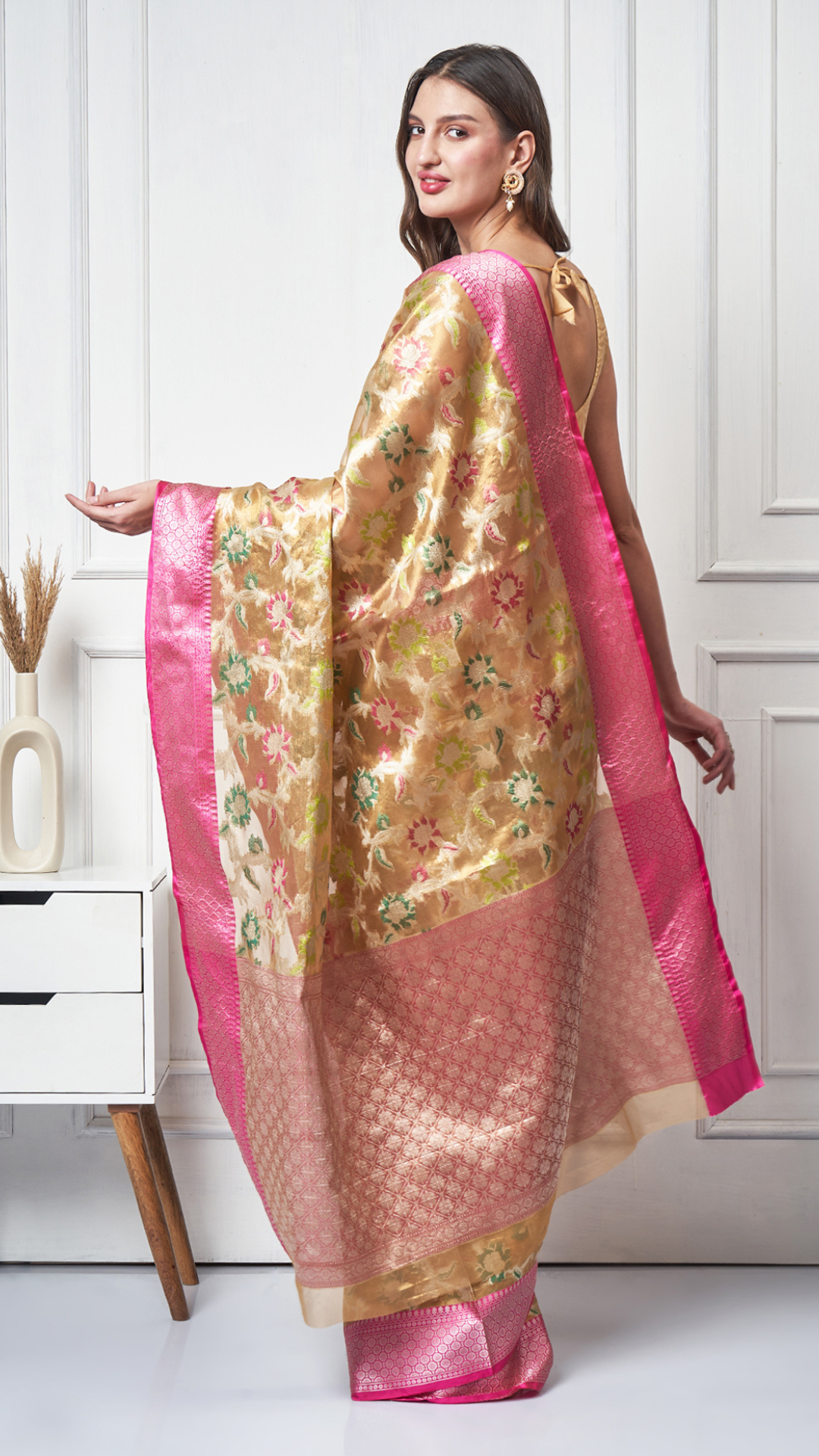 Nashwah — Blush Gold Saree by Zahrat