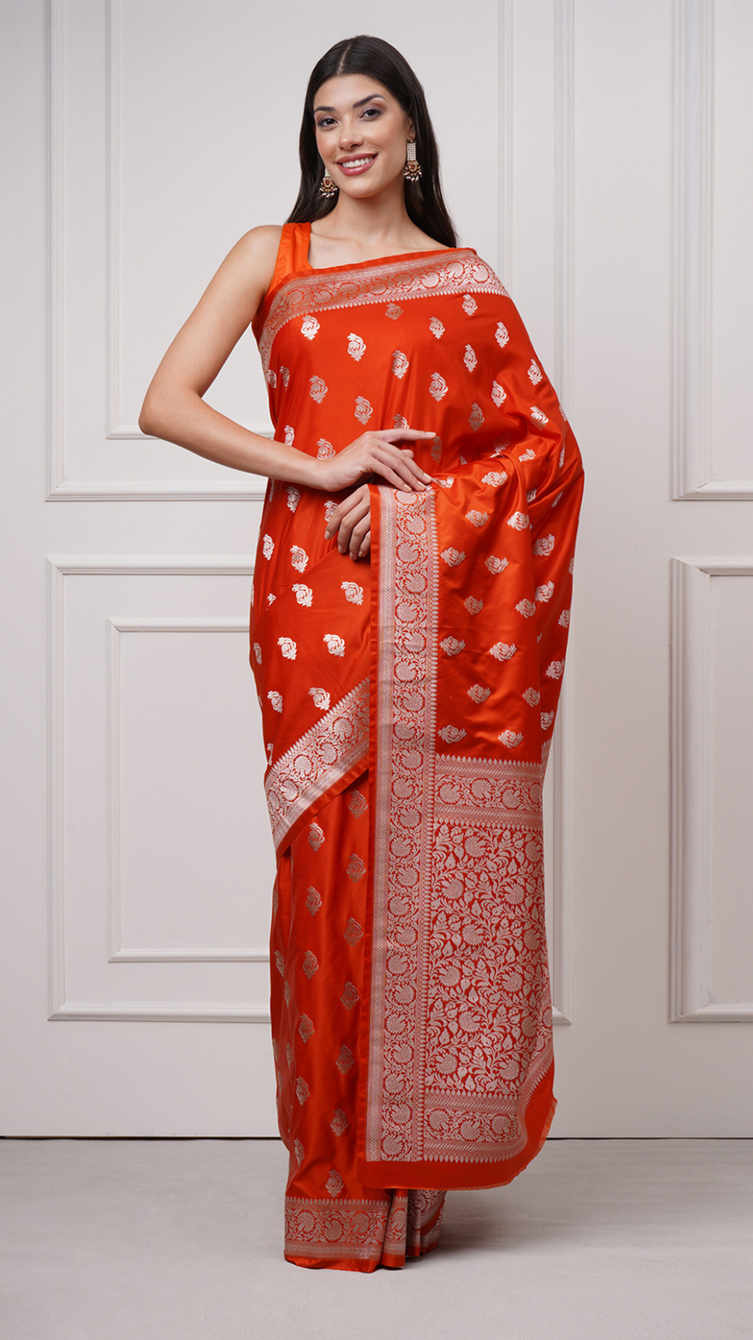 Oriana – Saffron Glow Saree - ZahratSaree
