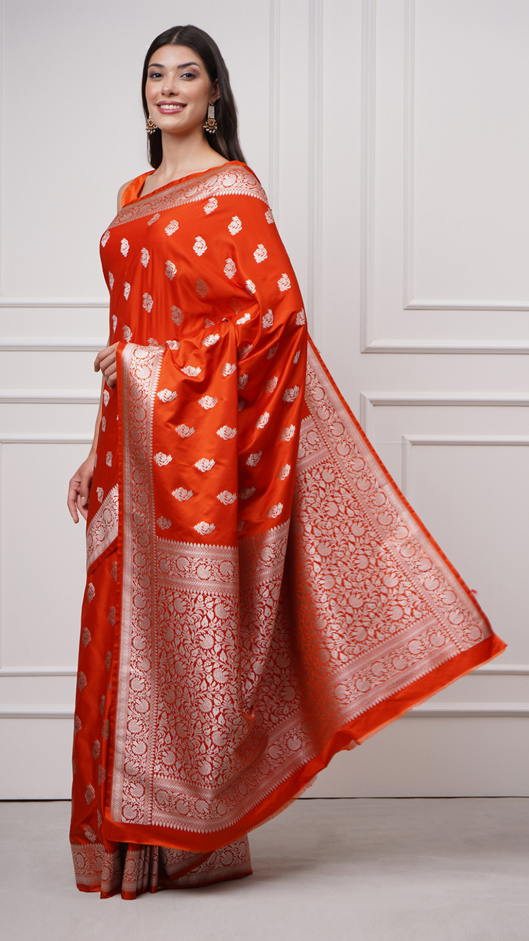 Oriana – Saffron Glow Saree - ZahratSaree