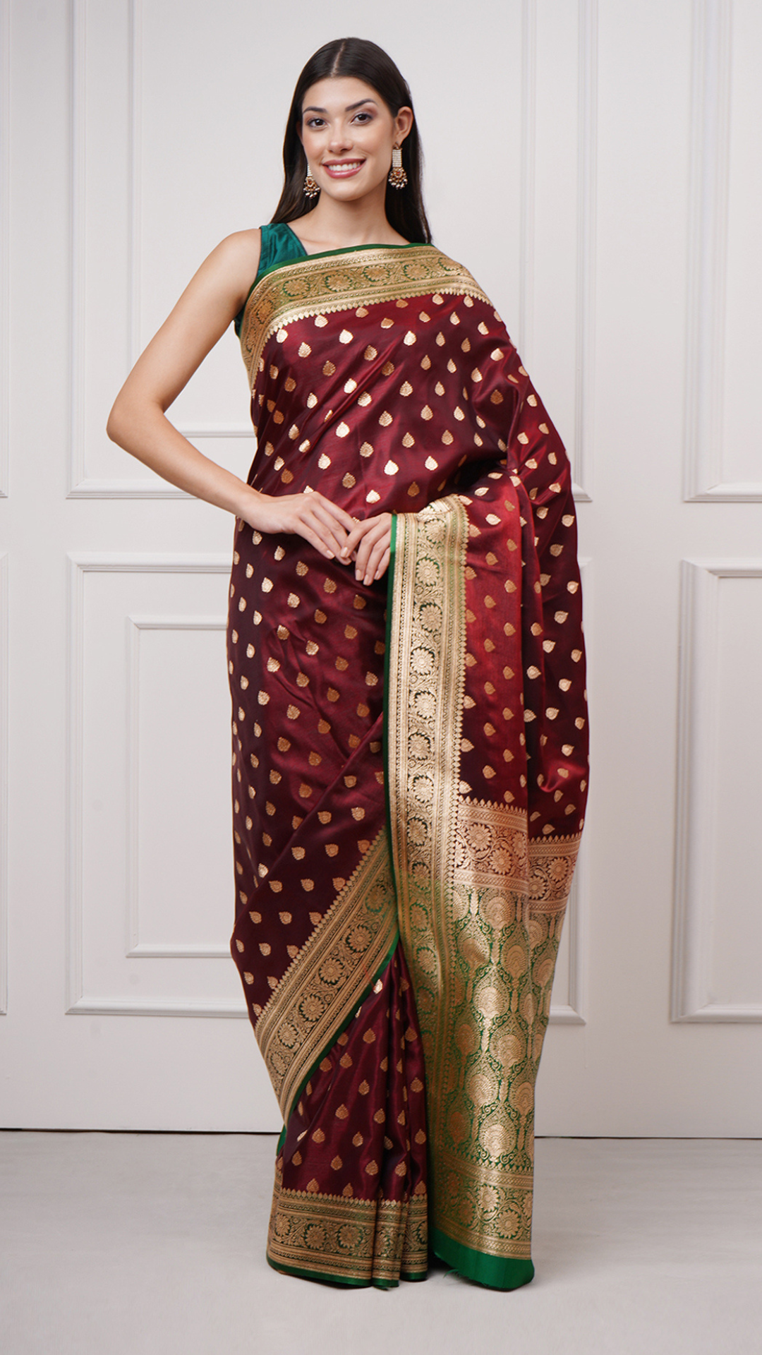 Raaya – Deep Maroon Saree - Zahrat Saree