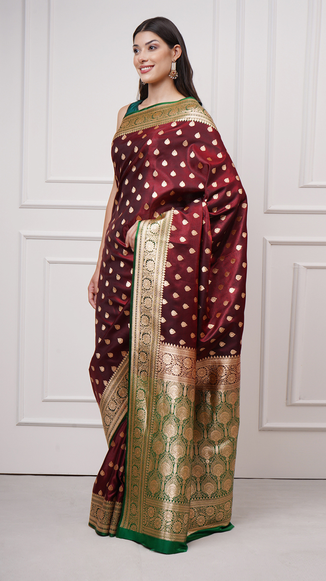 Raaya – Deep Maroon Saree - Zahrat Saree