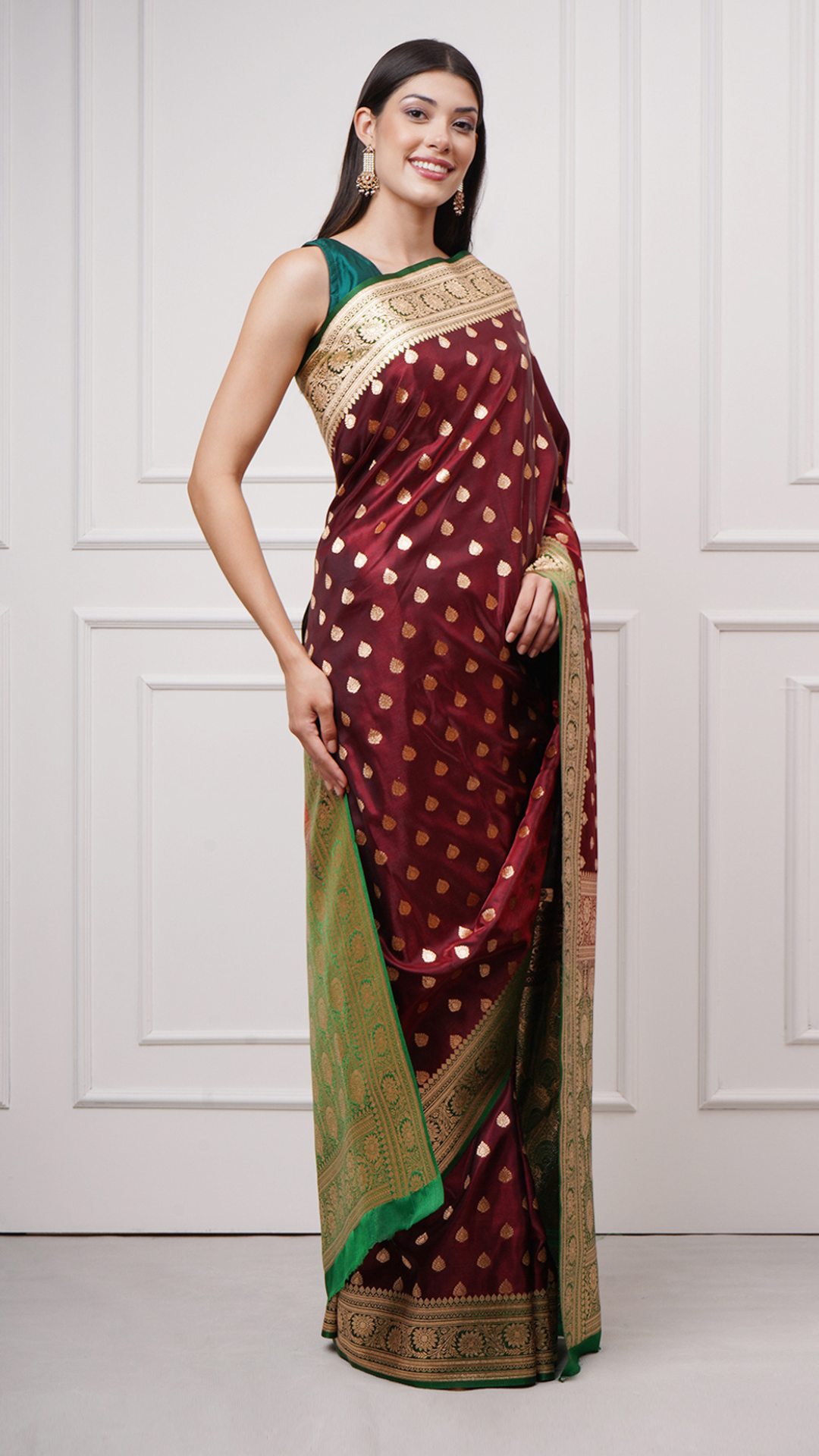 Raaya – Deep Maroon Saree - Zahrat Saree