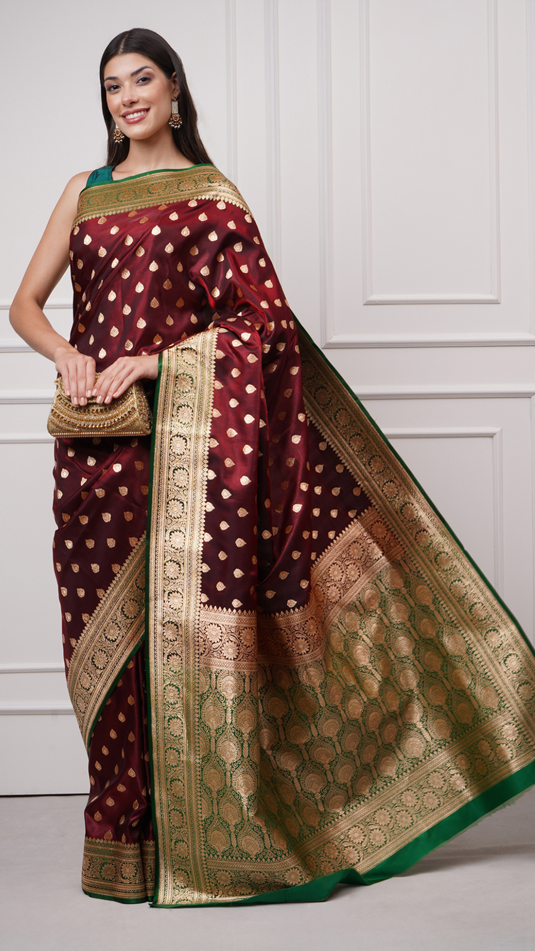 Raaya – Deep Maroon Saree - Zahrat Saree