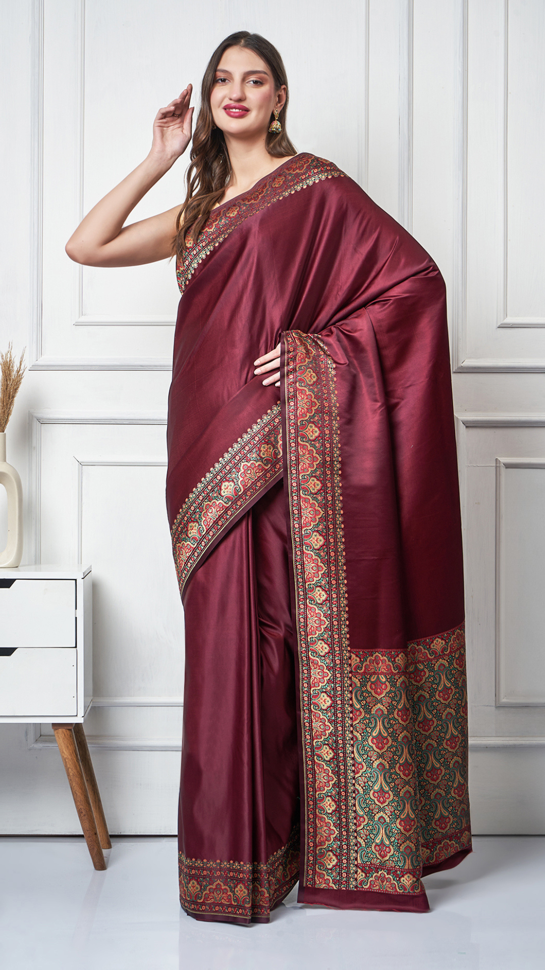 Rajvilasa – Maroon Valkalam Saree  by Zahrat