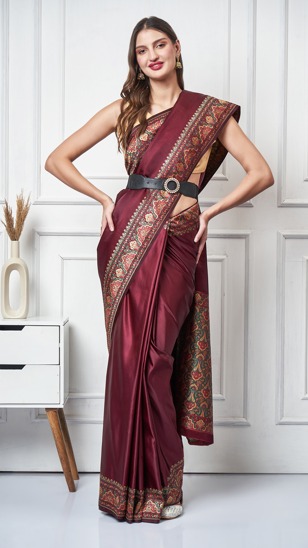 Rajvilasa – Maroon Valkalam Saree  by Zahrat